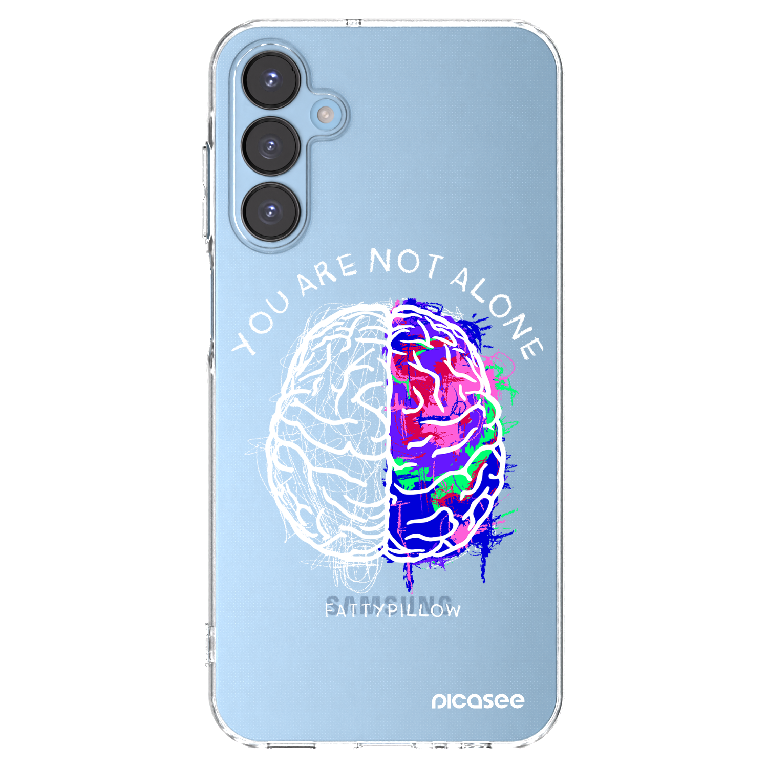 Picasee silikonový průhledný obal pro Samsung Galaxy A15 A156B 5G - Brain - White