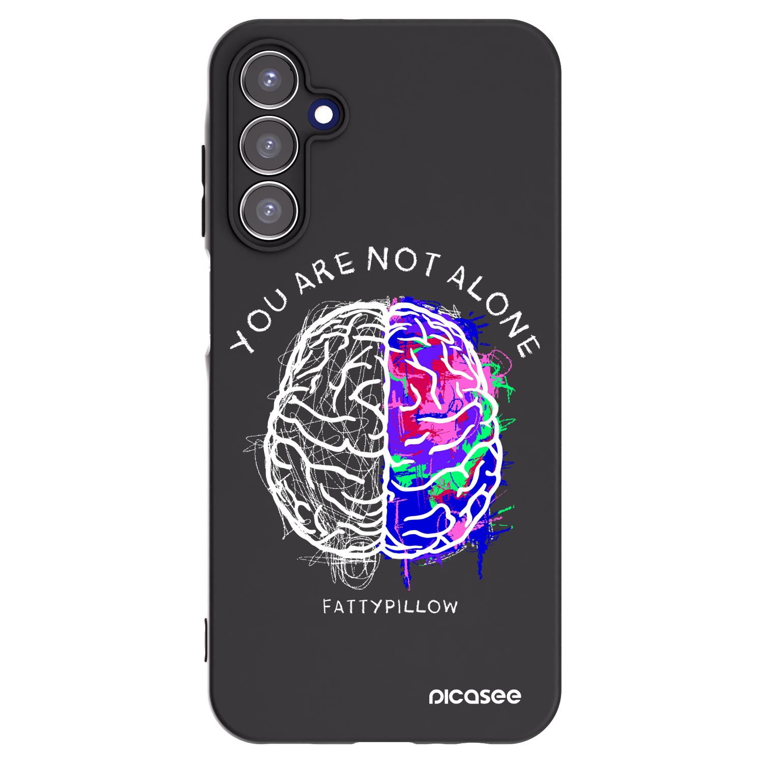 Picasee silikonový černý obal pro Samsung Galaxy A15 A155F 4G - Brain - White