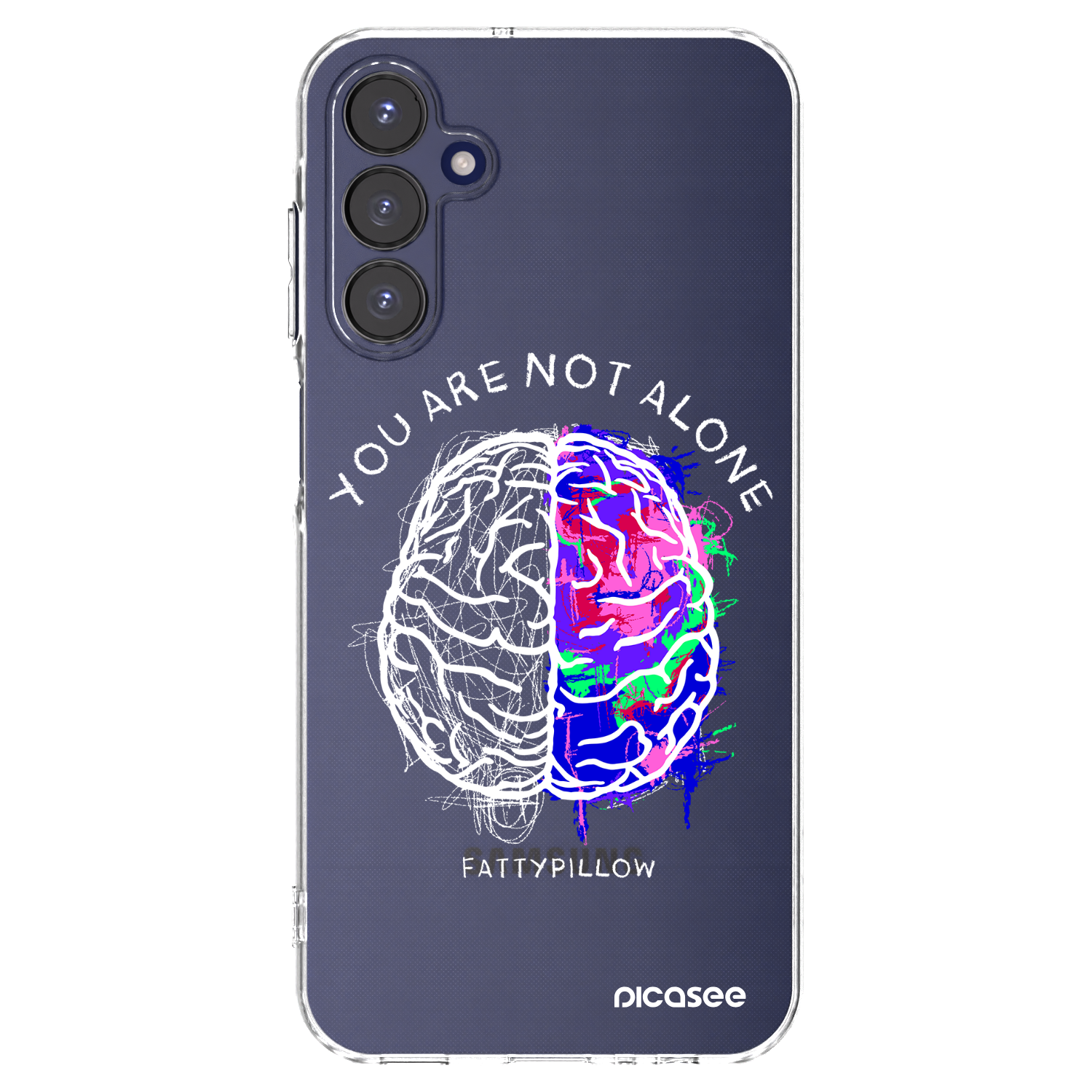 Picasee silikonový průhledný obal pro Samsung Galaxy A15 A155F 4G - Brain - White