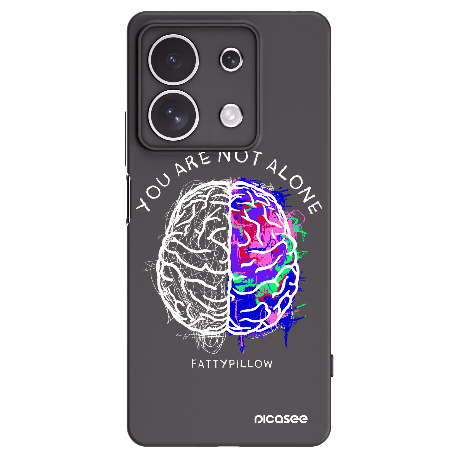 Picasee silikonový černý obal pro Xiaomi Redmi Note 13 4G - Brain - White