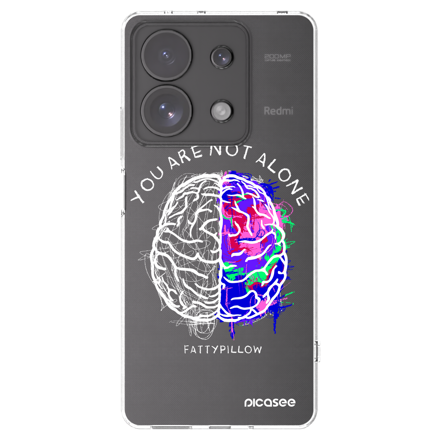 Picasee silikonový průhledný obal pro Xiaomi Redmi Note 13 Pro 4G - Brain - White