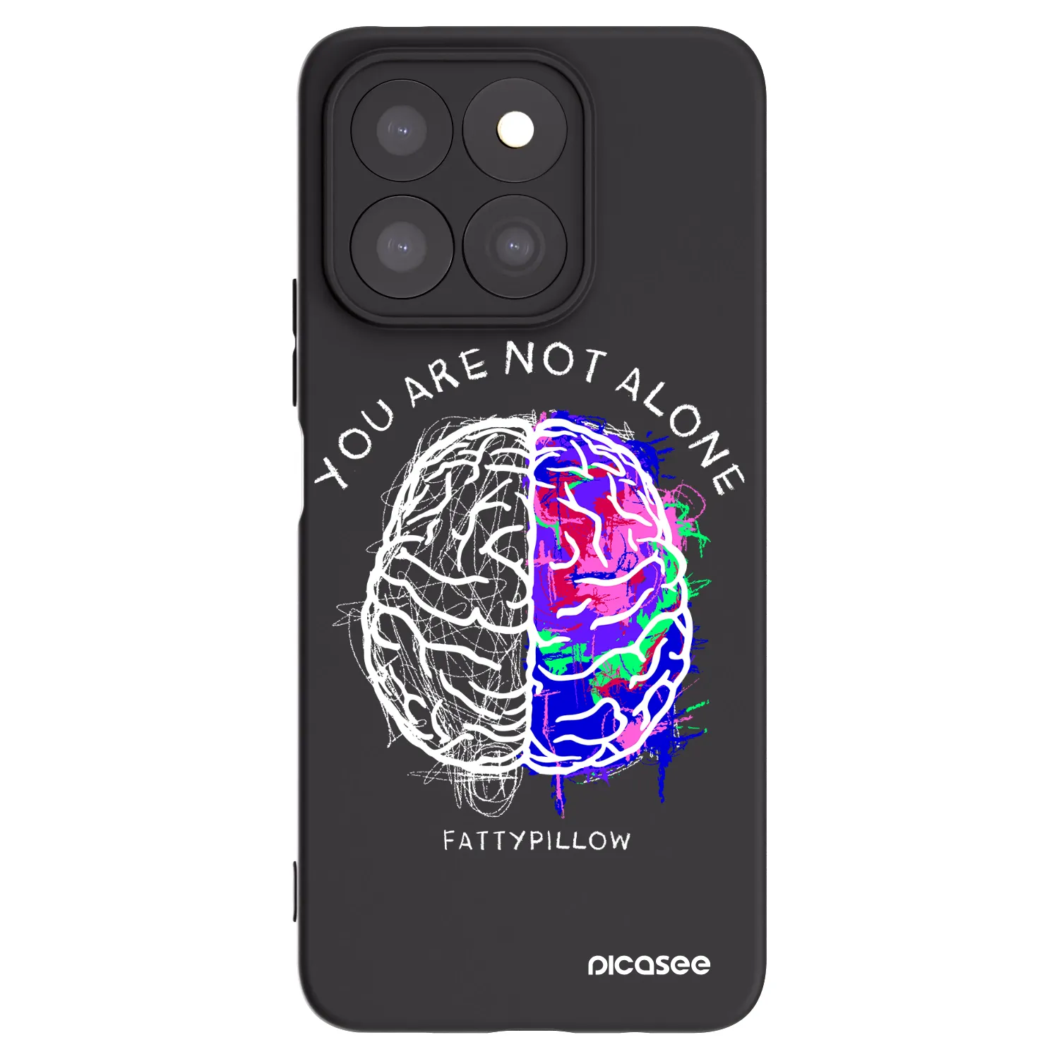 Picasee silikonový černý obal pro Honor X8b - Brain - White