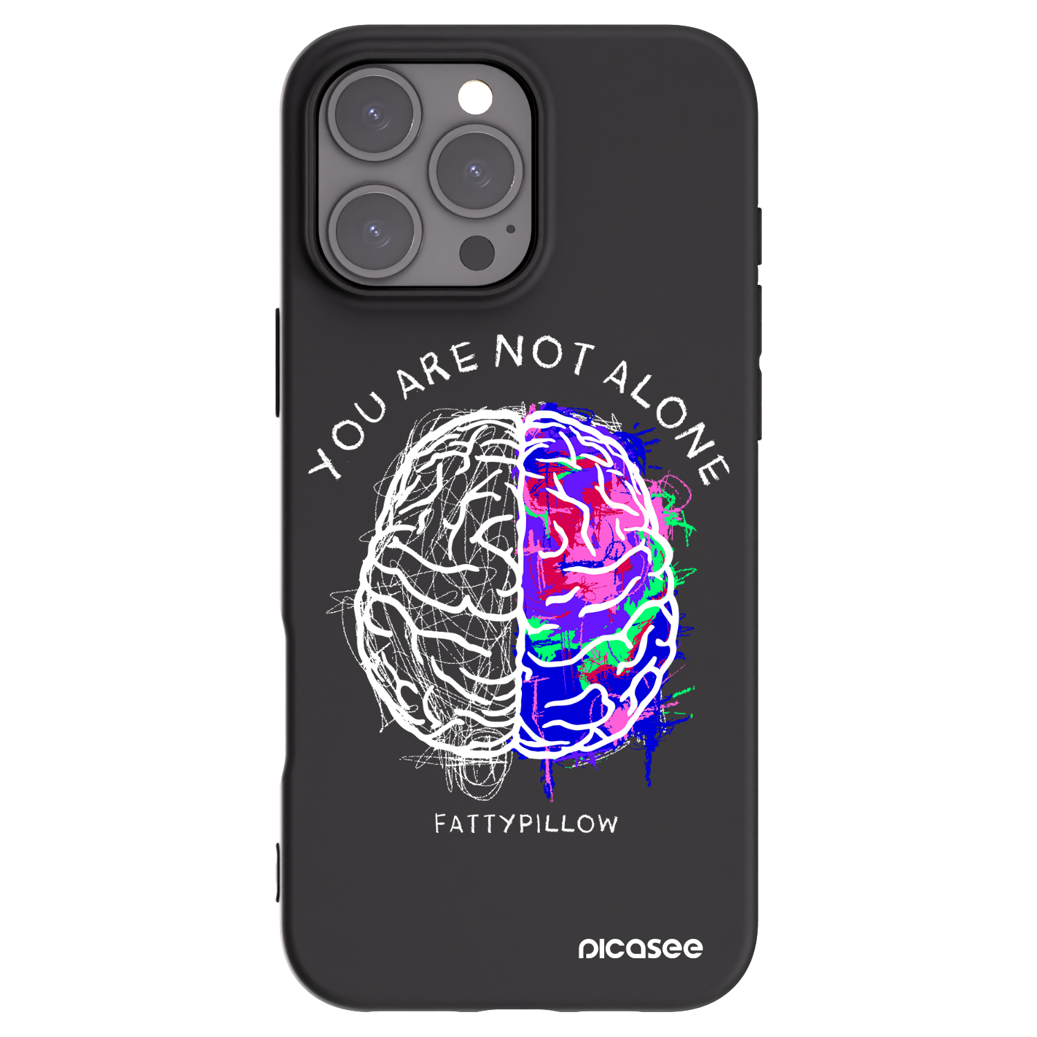 Picasee silikonový černý obal pro Apple iPhone 16 Pro Max - Brain - White