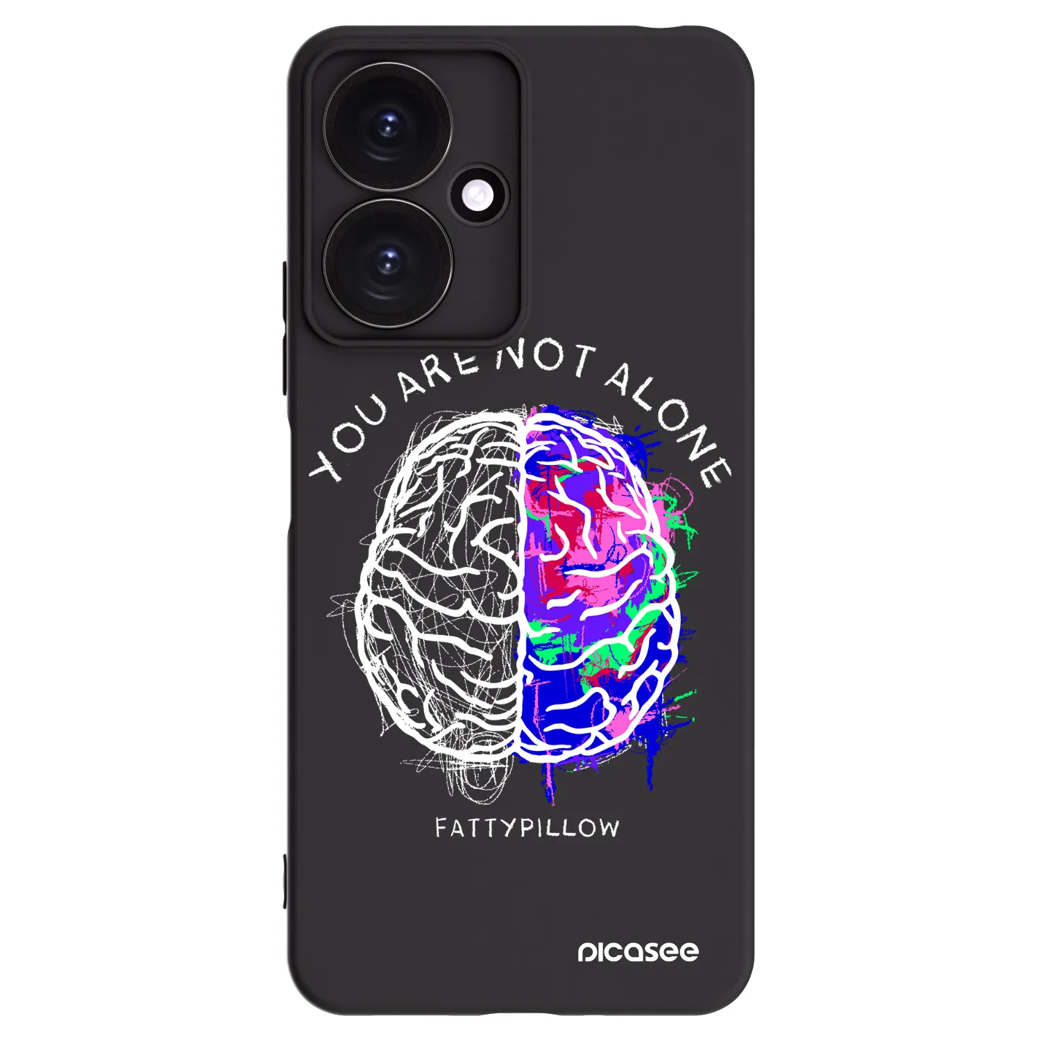 Picasee silikonový černý obal pro Xiaomi Redmi 13C 5G - Brain - White