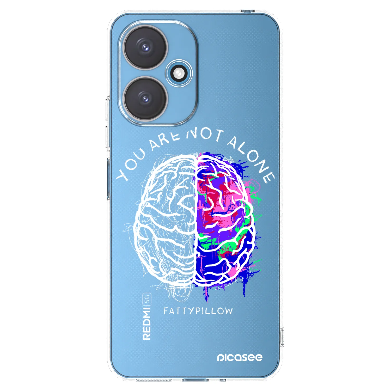Picasee silikonový průhledný obal pro Xiaomi Redmi 13C 5G - Brain - White