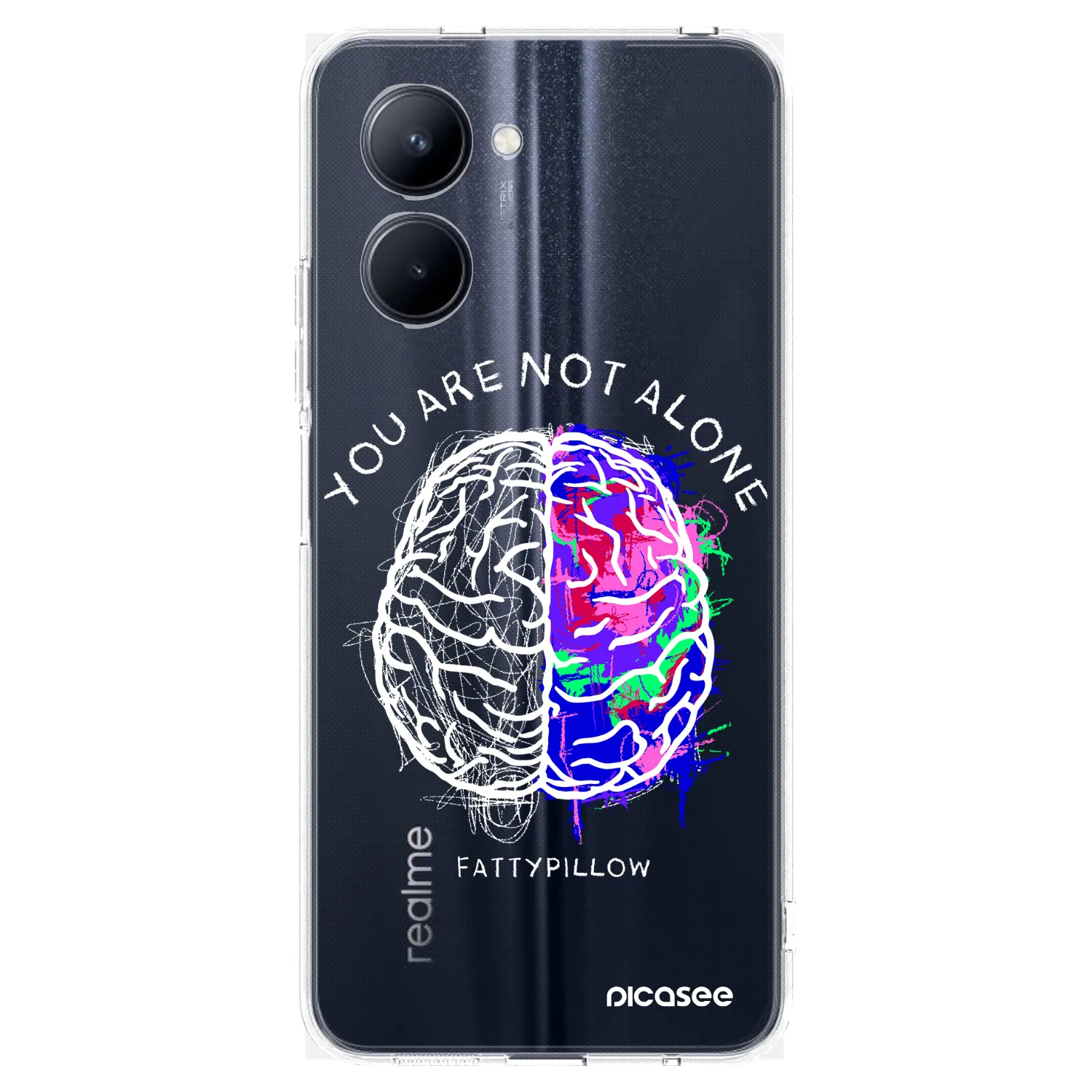 Picasee silikonový průhledný obal pro Realme C33 (2023) - Brain - White