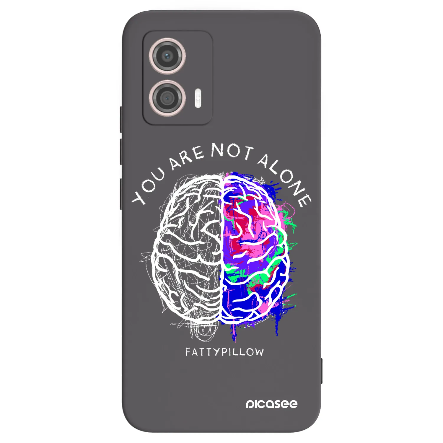 Picasee silikonový černý obal pro Motorola Moto G53 5G - Brain - White