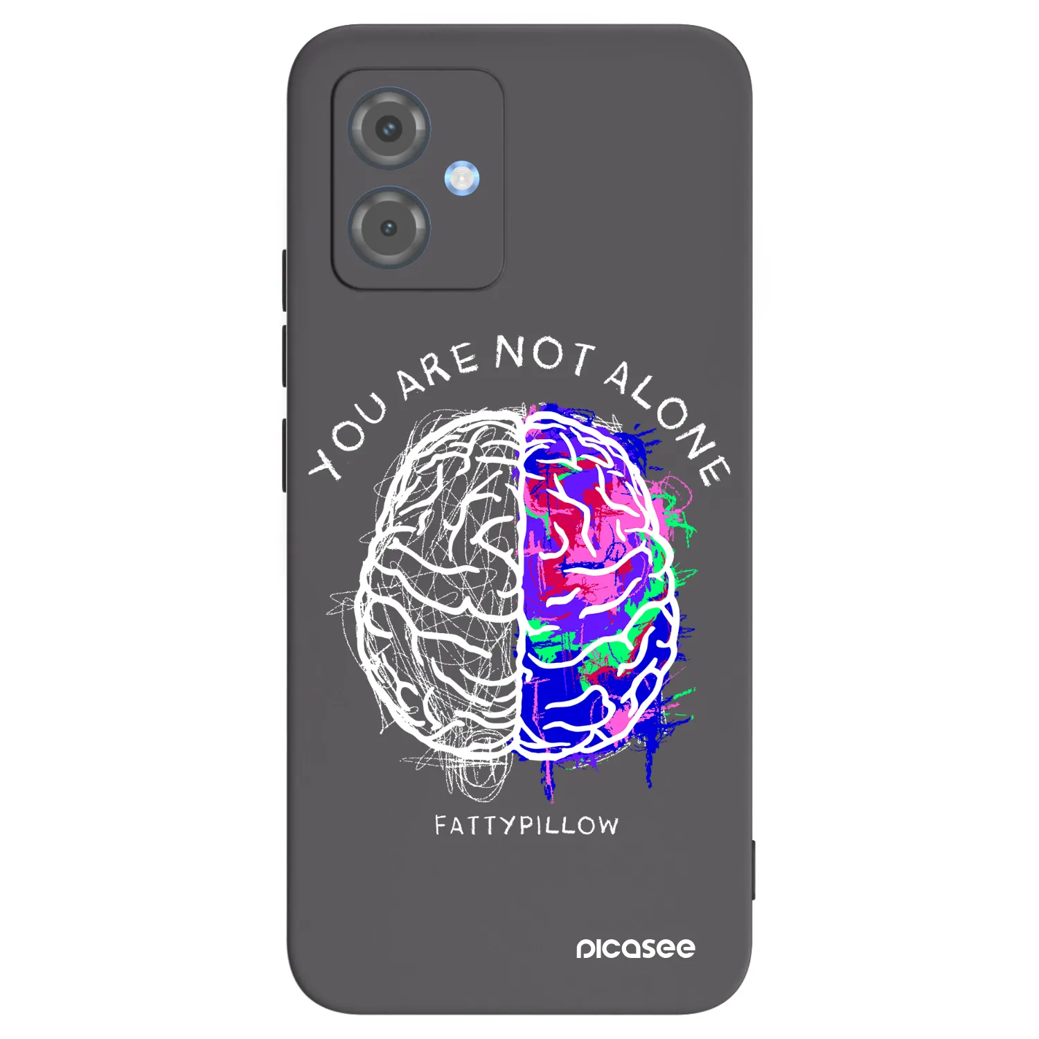 Picasee silikonový černý obal pro Motorola Moto G14 - Brain - White