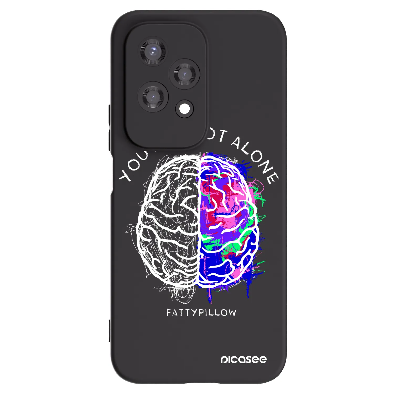 Picasee silikonový černý obal pro Honor 200 Lite - Brain - White