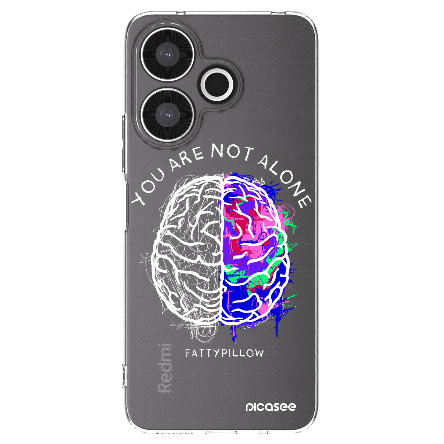 Picasee silikonový průhledný obal pro Xiaomi Redmi 13 4G - Brain - White