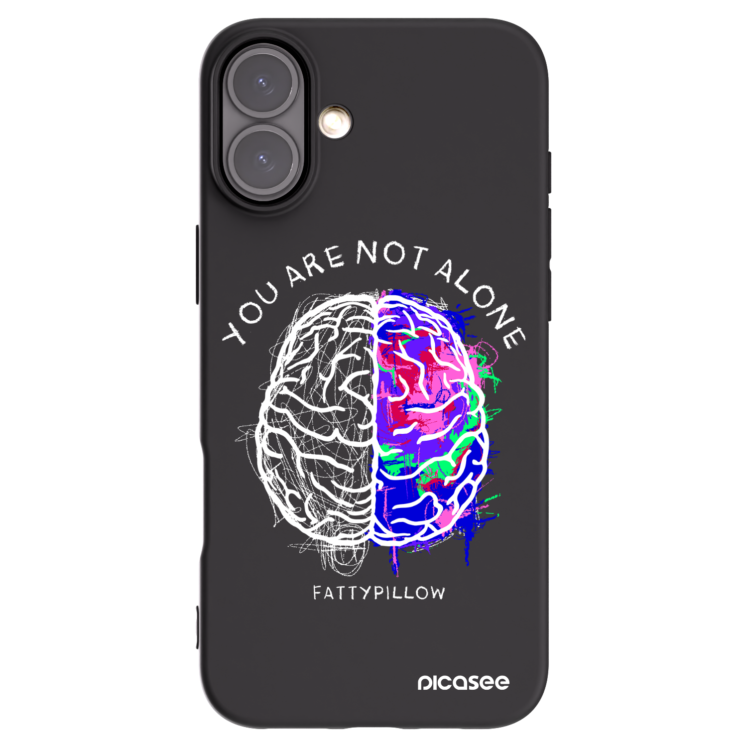 Picasee silikonový černý obal pro Apple iPhone 16 Plus - Brain - White