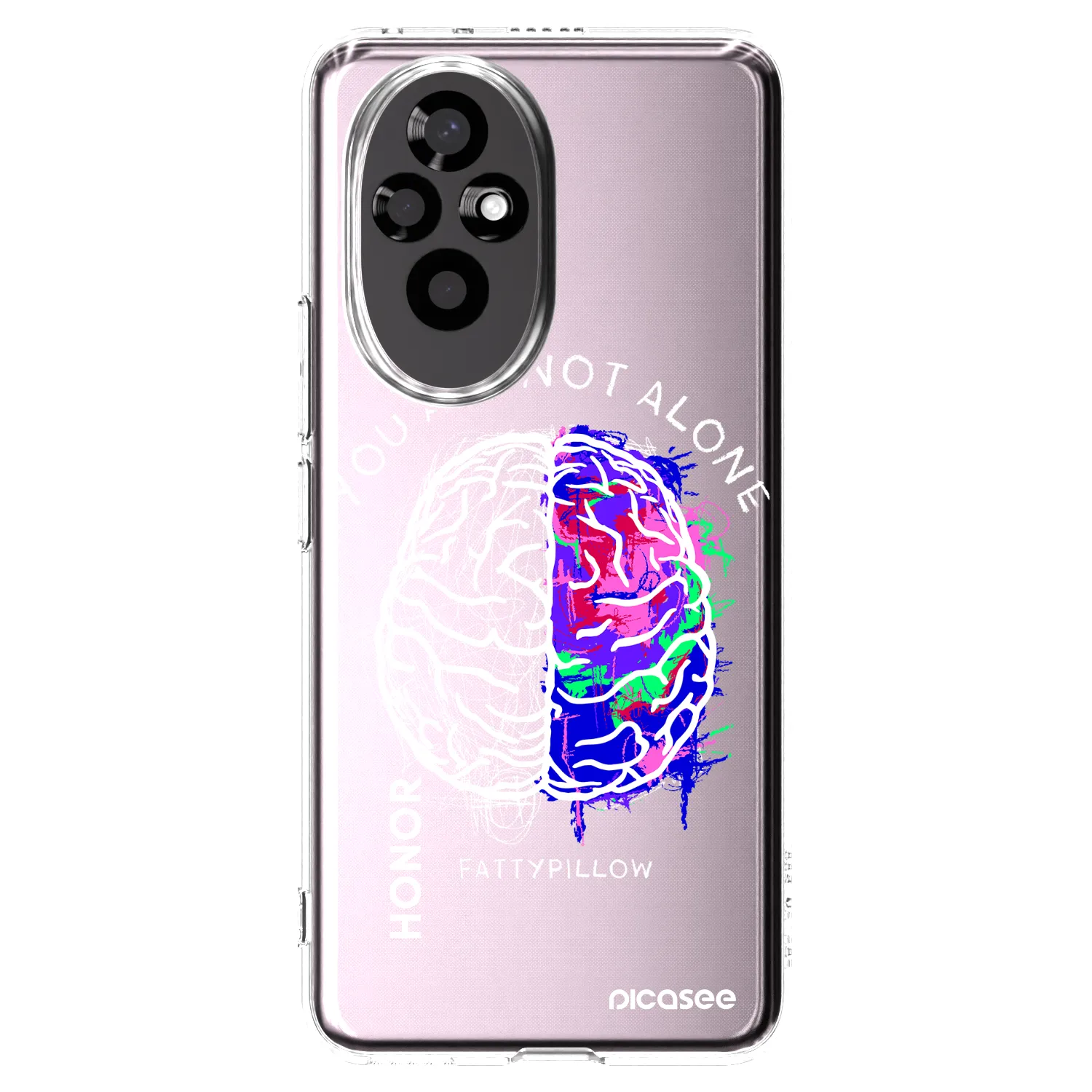 Picasee silikonový průhledný obal pro Honor 200 5G - Brain - White