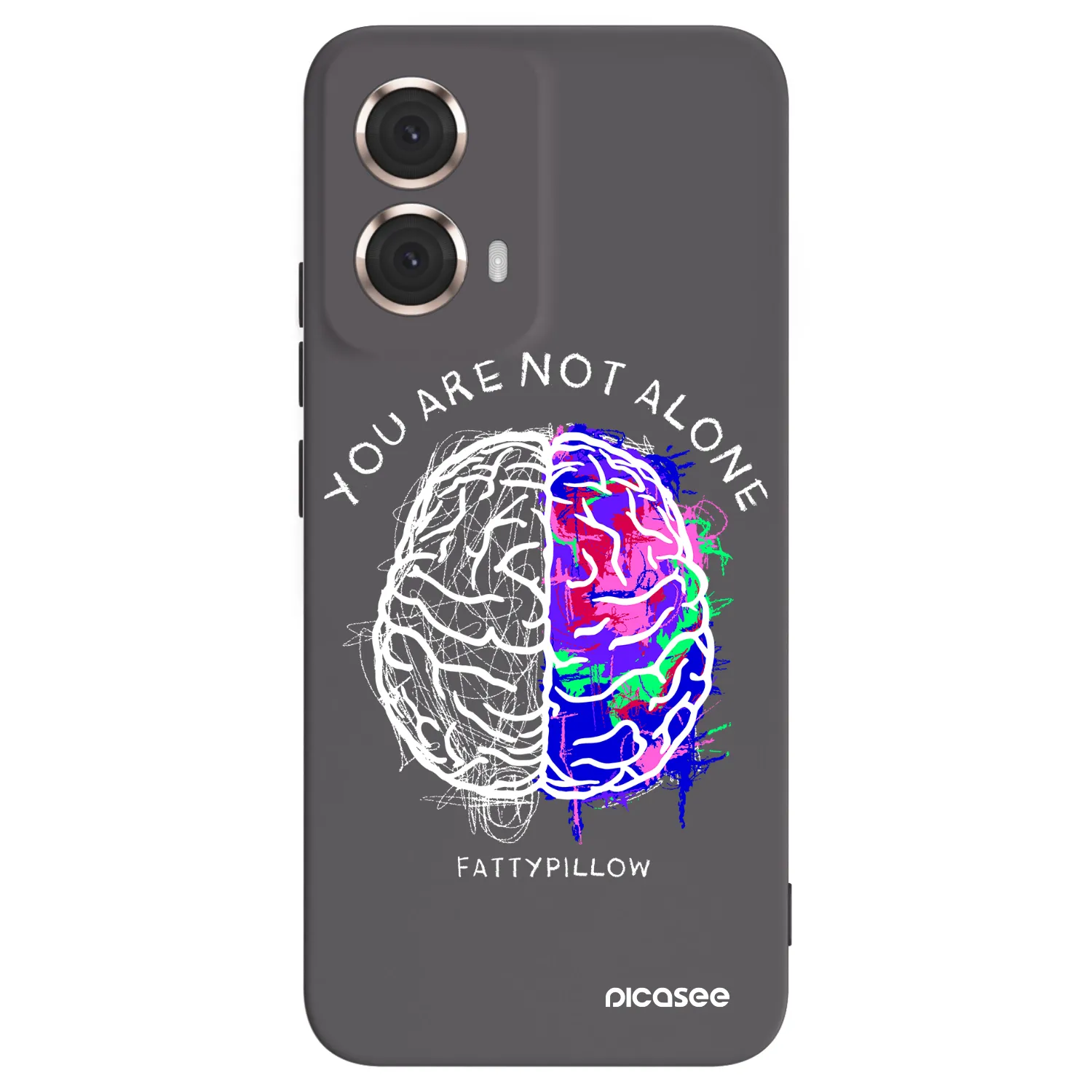 Picasee silikonový černý obal pro Motorola Moto G85 - Brain - White