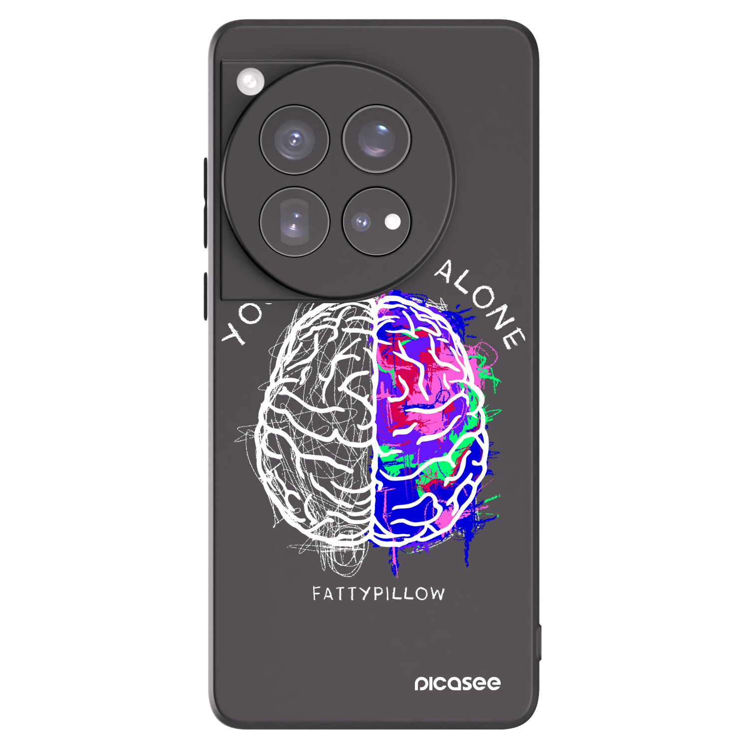 Picasee silikonový černý obal pro OnePlus 12 5G - Brain - White