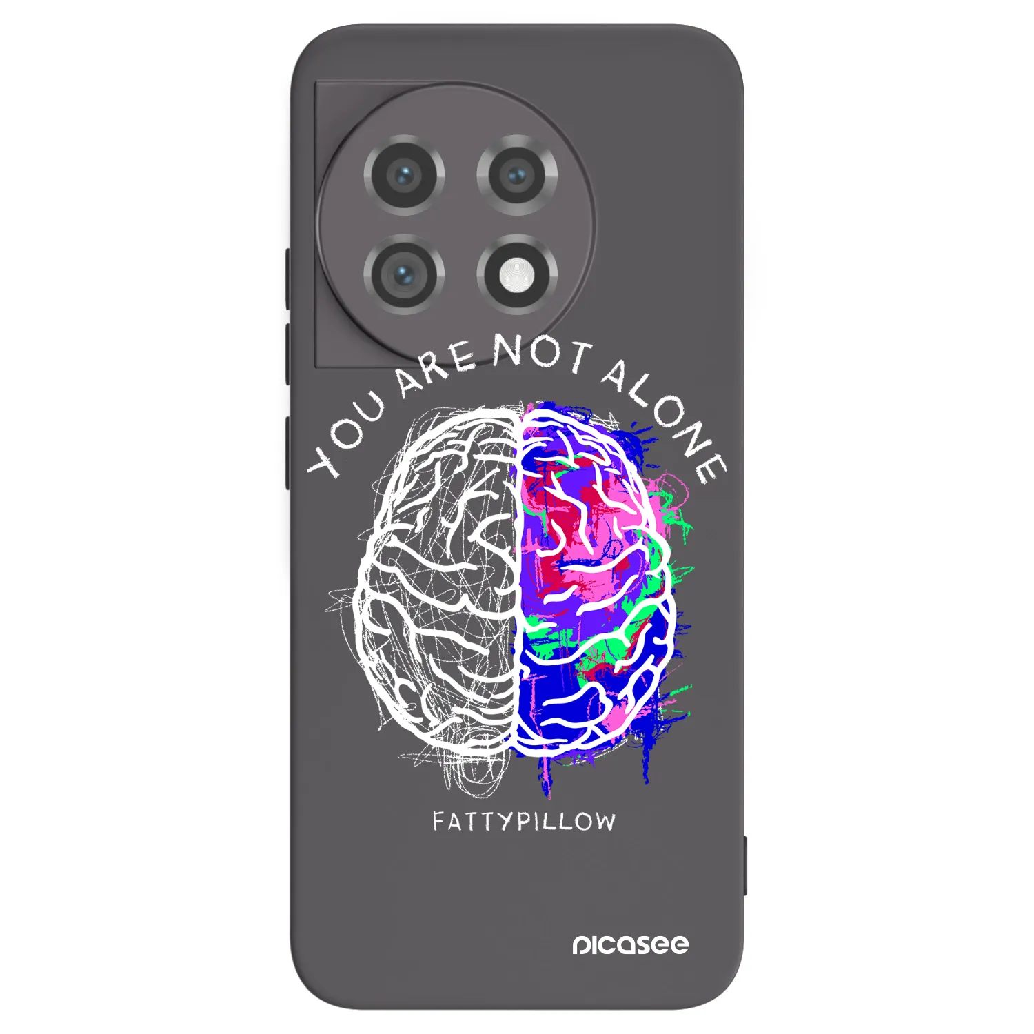 Picasee silikonový černý obal pro OnePlus 11 5G - Brain - White