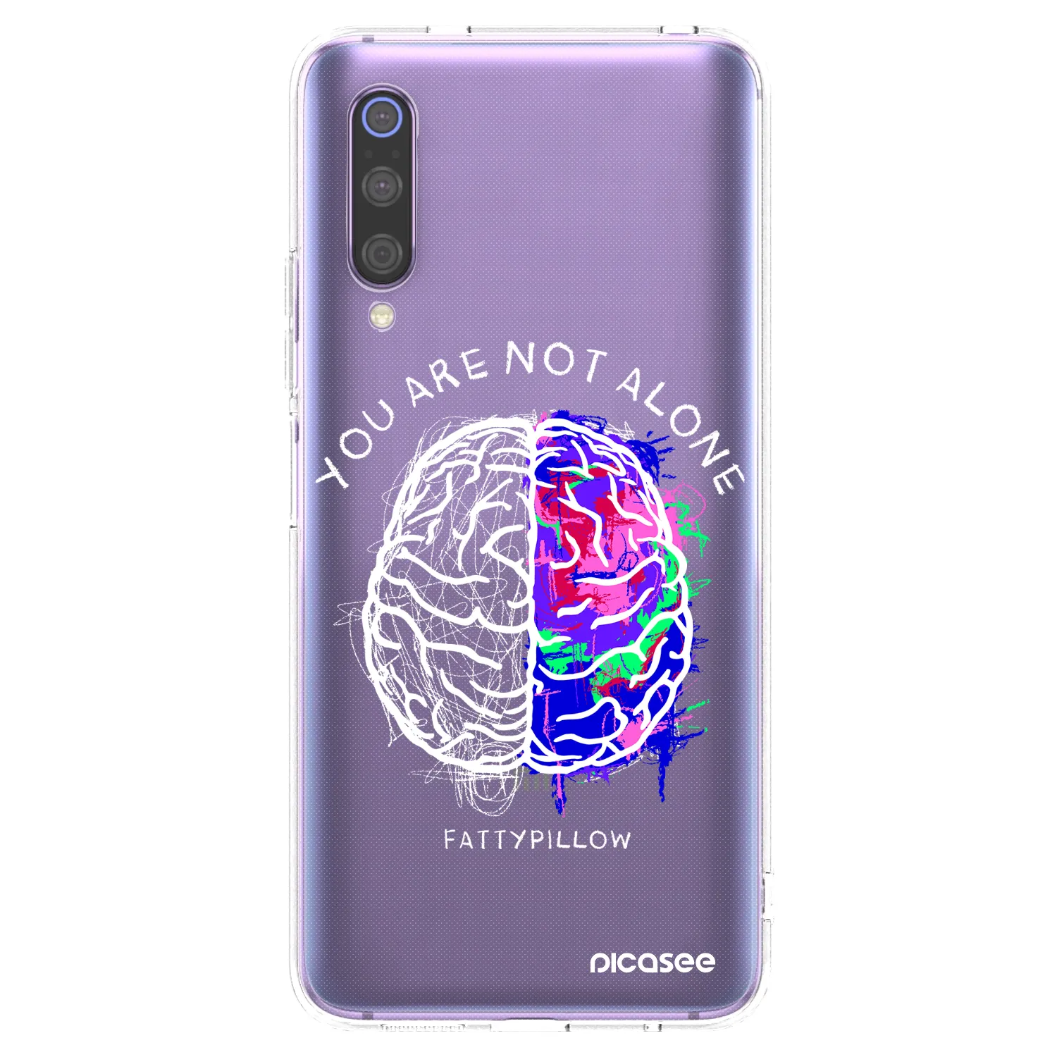 Picasee silikonový průhledný obal pro Xiaomi Mi 9 - Brain - White