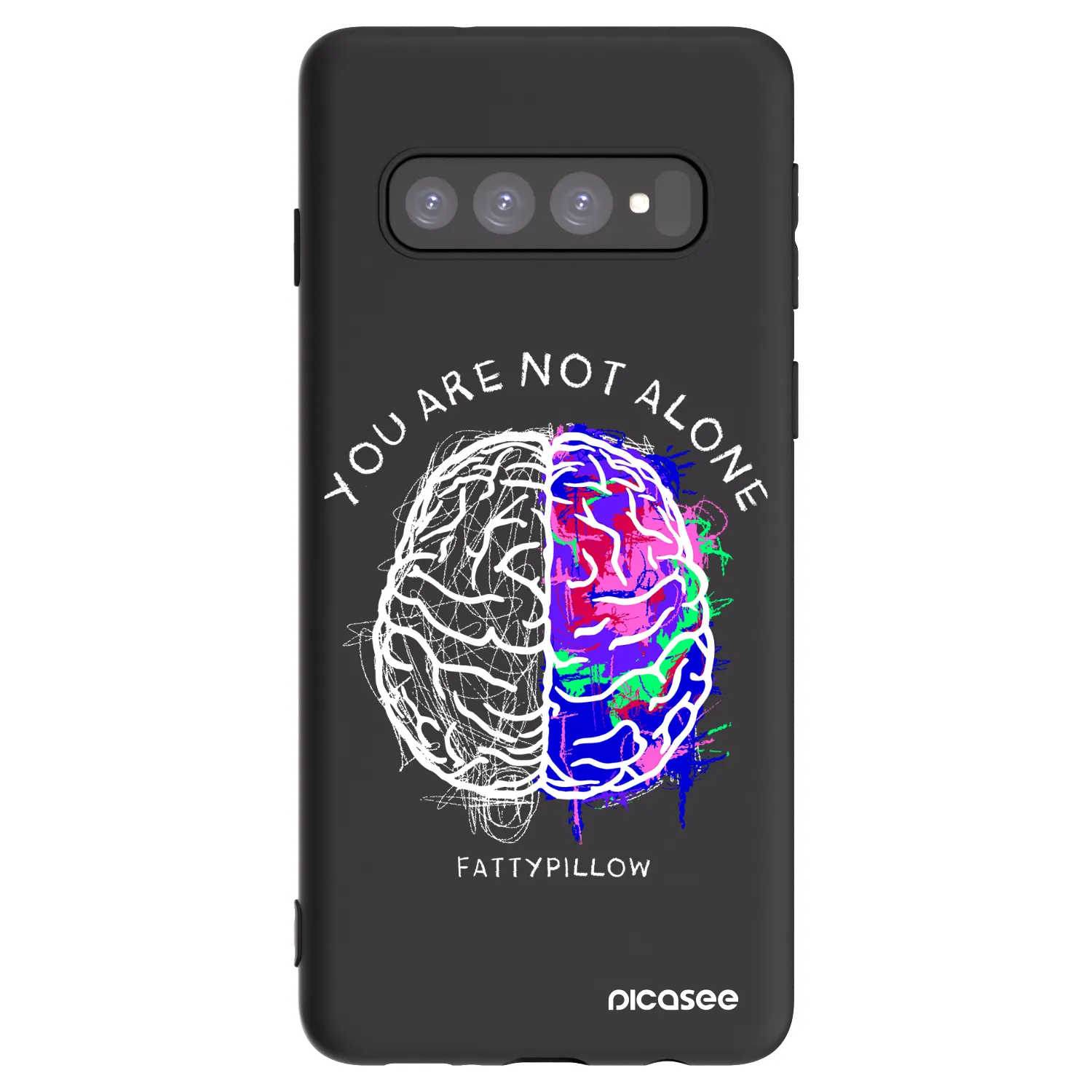 Picasee silikonový černý obal pro Samsung Galaxy S10 G973 - Brain - White