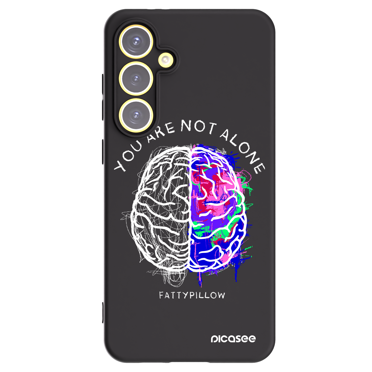 Picasee silikonový černý obal pro Samsung Galaxy S24 FE S721B - Brain - White