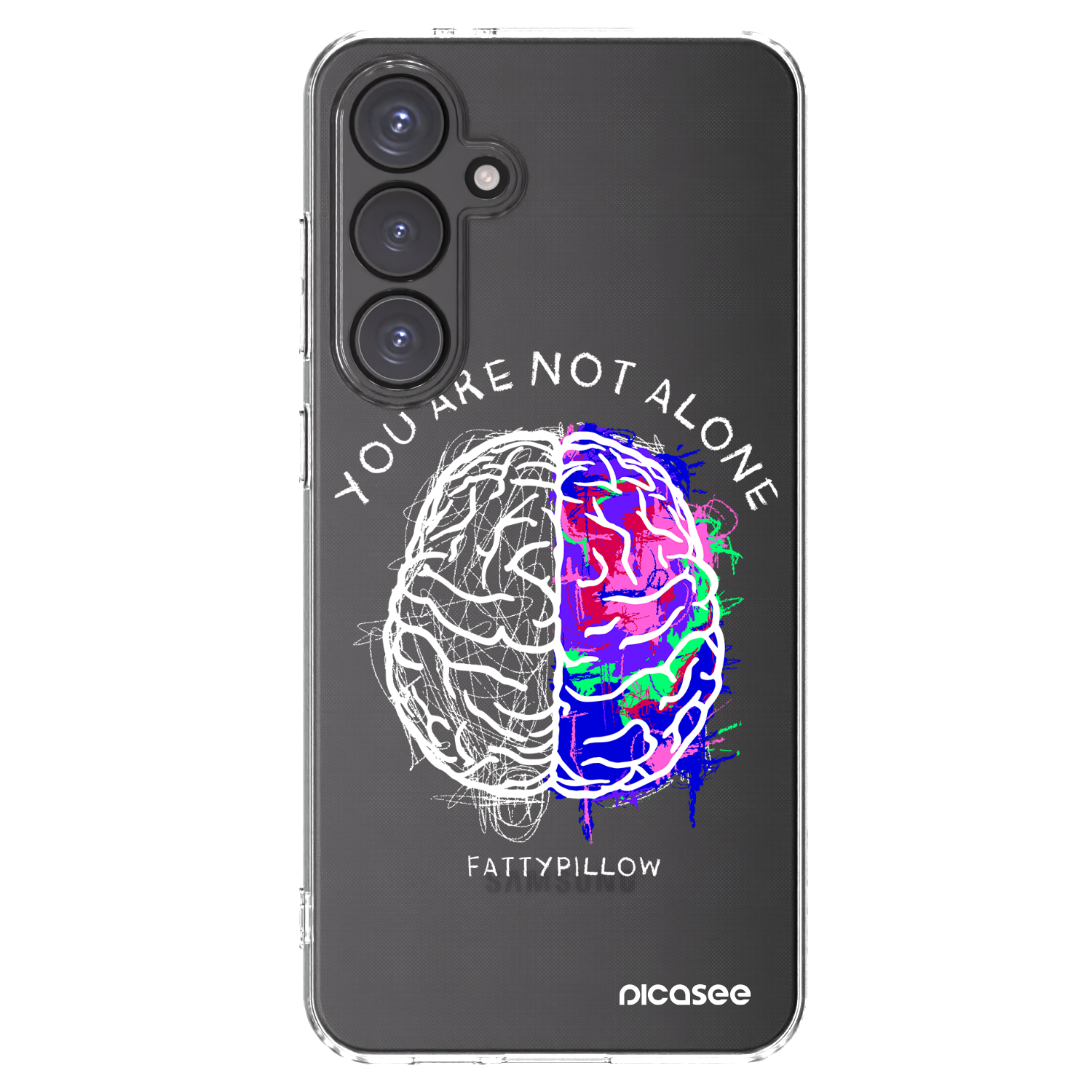 Picasee silikonový průhledný obal pro Samsung Galaxy S24 FE S721B - Brain - White
