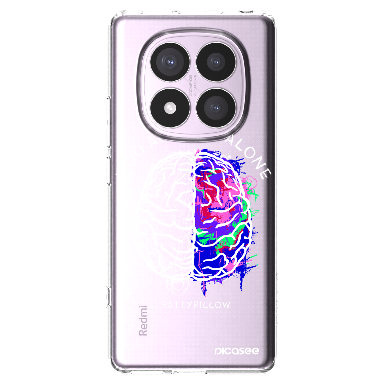 Picasee silikonový průhledný obal pro Xiaomi Redmi Note 14 Pro 5G - Brain - White