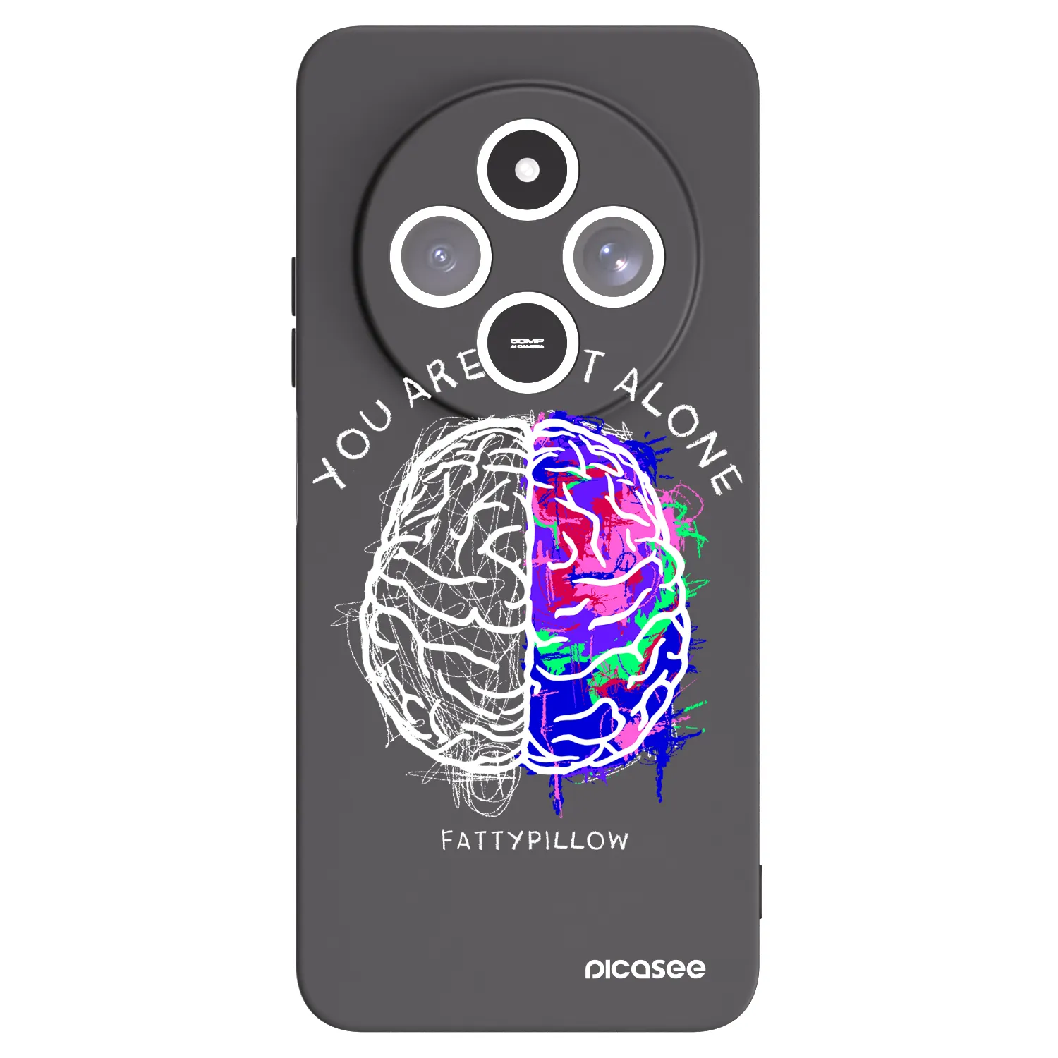 Picasee silikonový černý obal pro Xiaomi Redmi 14C - Brain - White