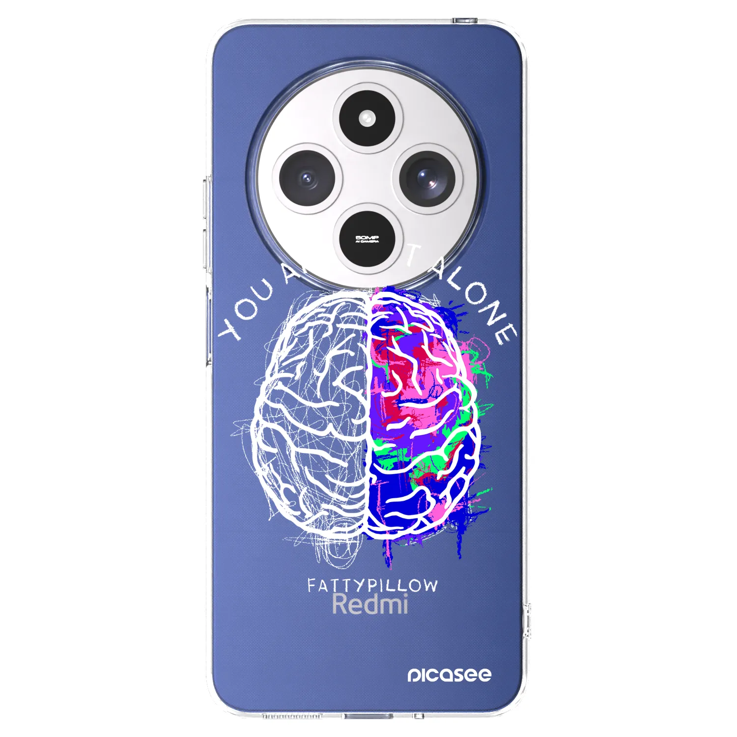 Picasee silikonový průhledný obal pro Xiaomi Redmi 14C - Brain - White