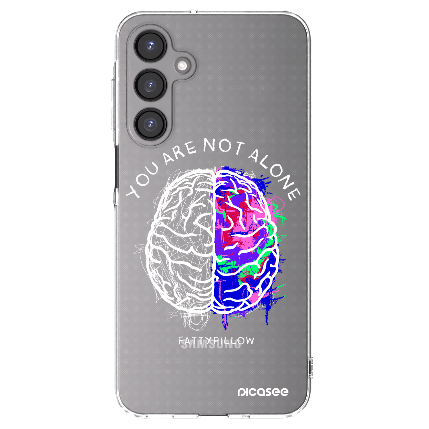 Picasee silikonový průhledný obal pro Samsung Galaxy A16 5G - Brain - White