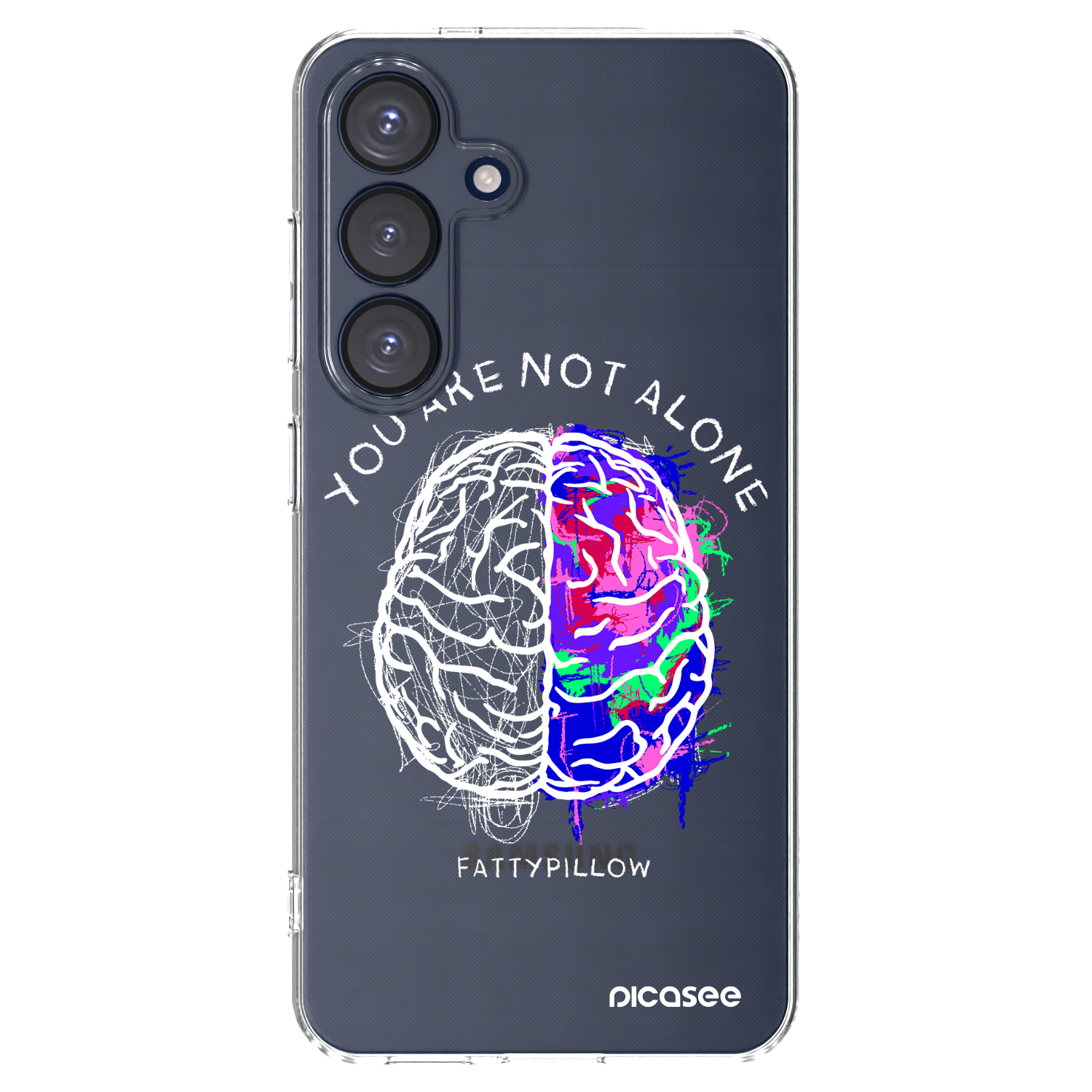 Picasee silikonový průhledný obal pro Samsung Galaxy S25 5G - Brain - White