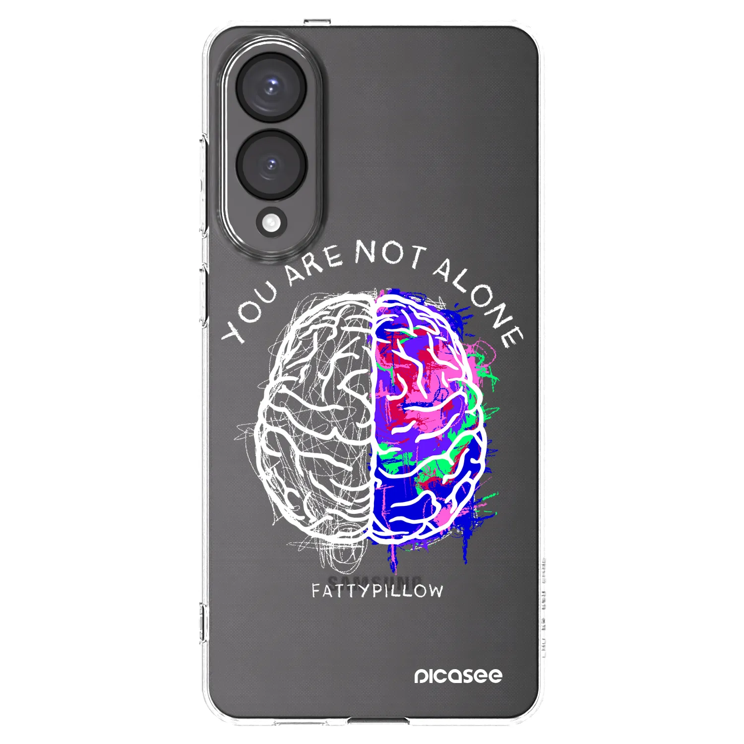 Picasee silikonový průhledný obal pro Samsung Galaxy S25 Edge 5G - Brain - White
