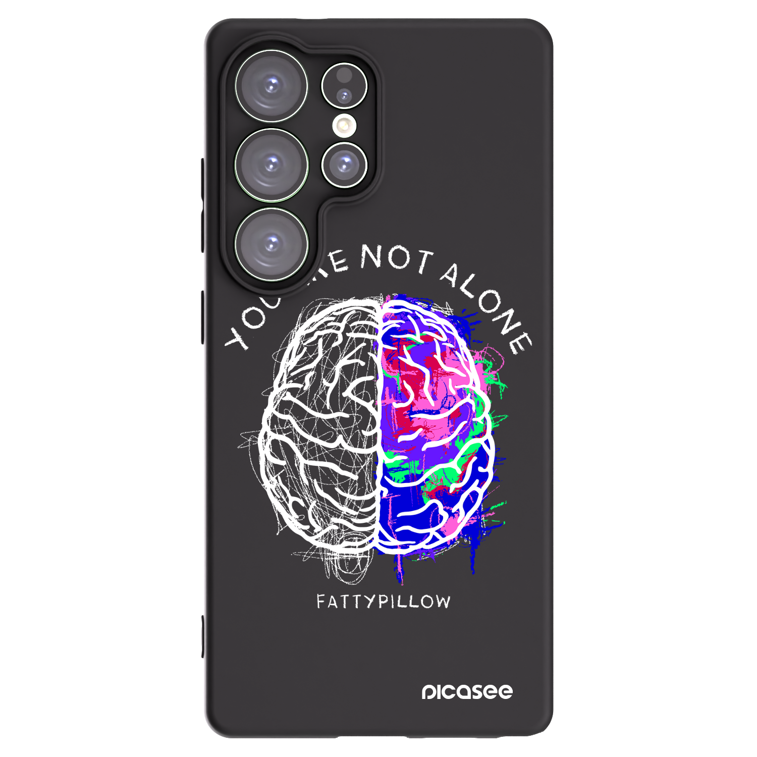 Picasee silikonový černý obal pro Samsung Galaxy S25 Ultra 5G - Brain - White