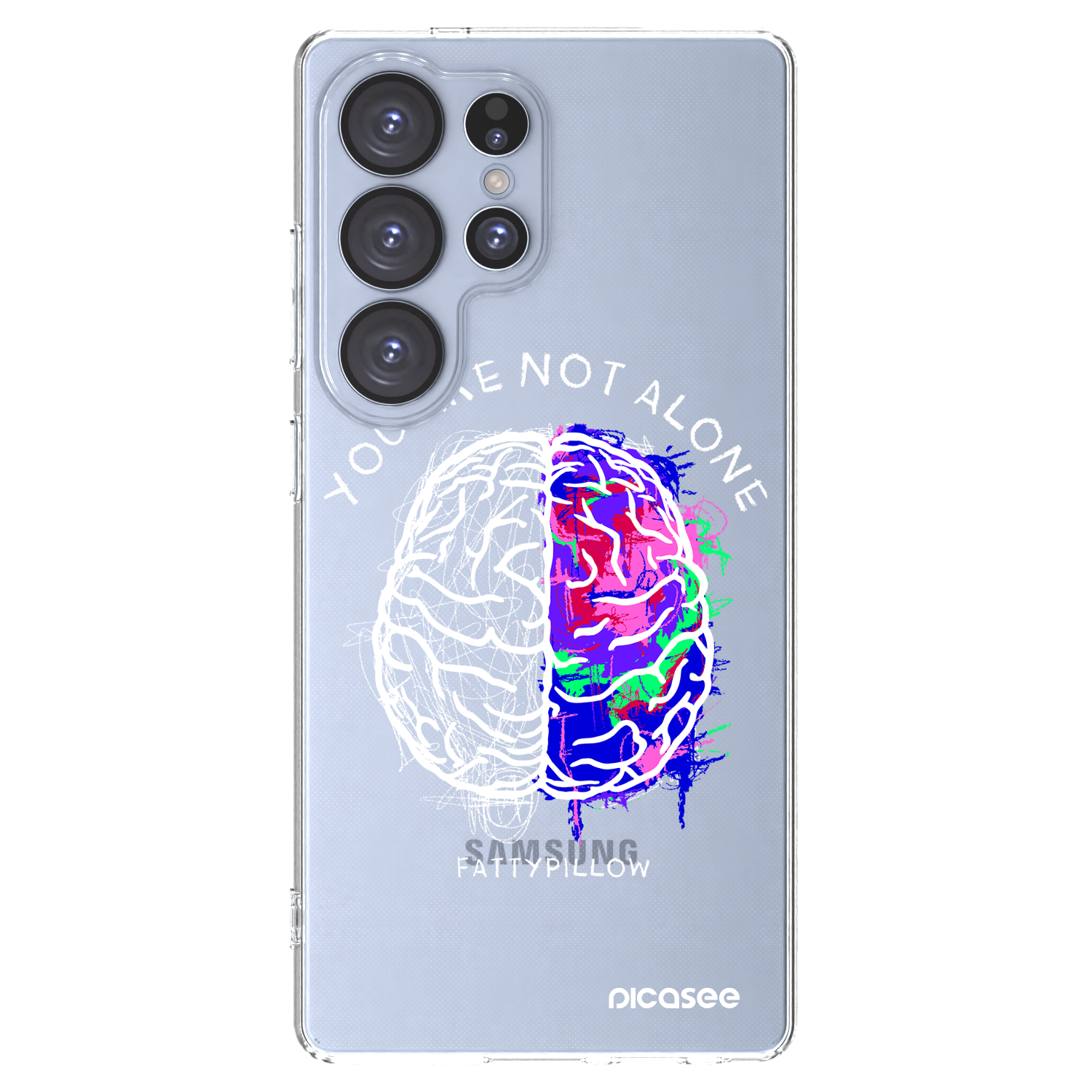 Picasee silikonový průhledný obal pro Samsung Galaxy S25 Ultra 5G - Brain - White