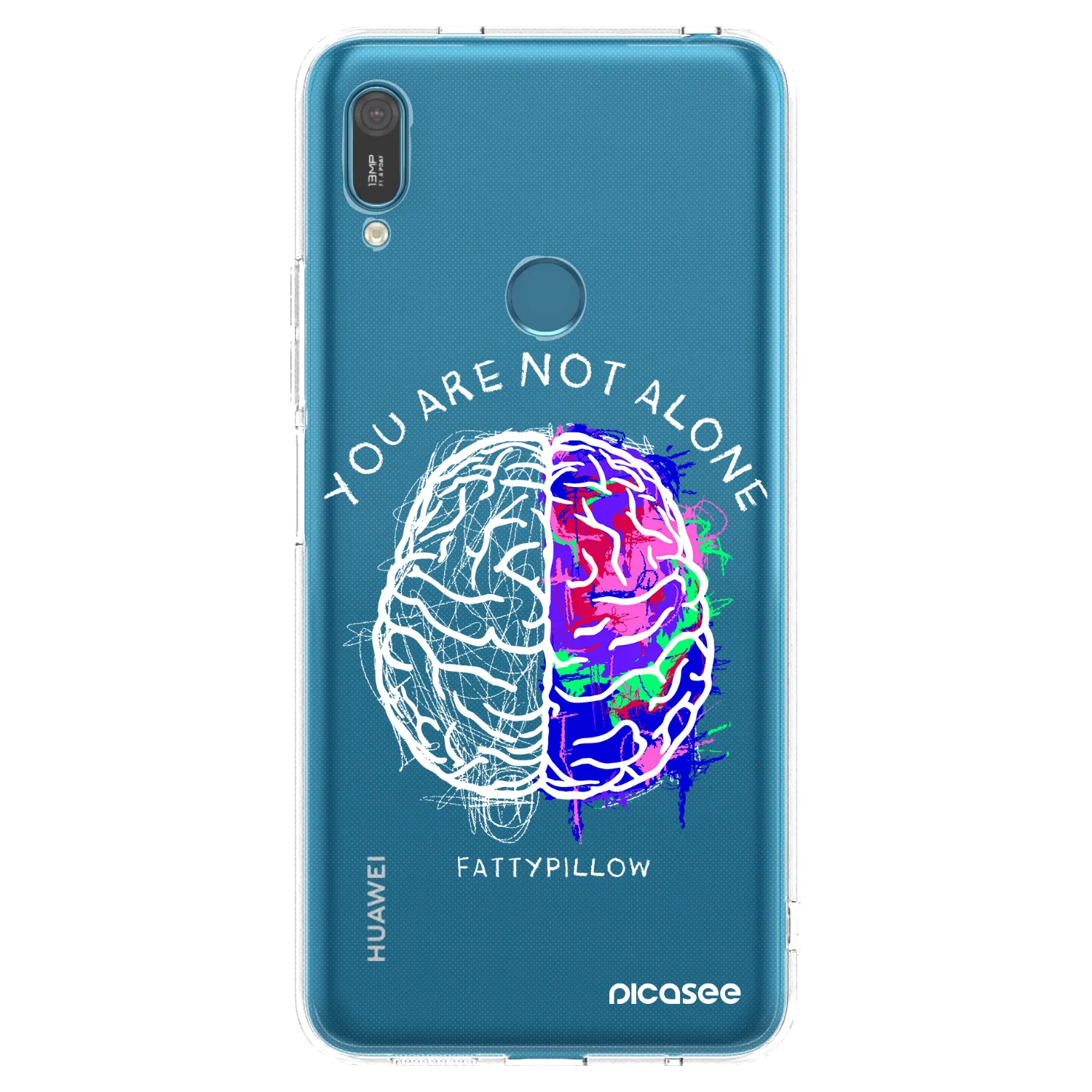 Picasee silikonový průhledný obal pro Huawei Y7 2019 - Brain - White