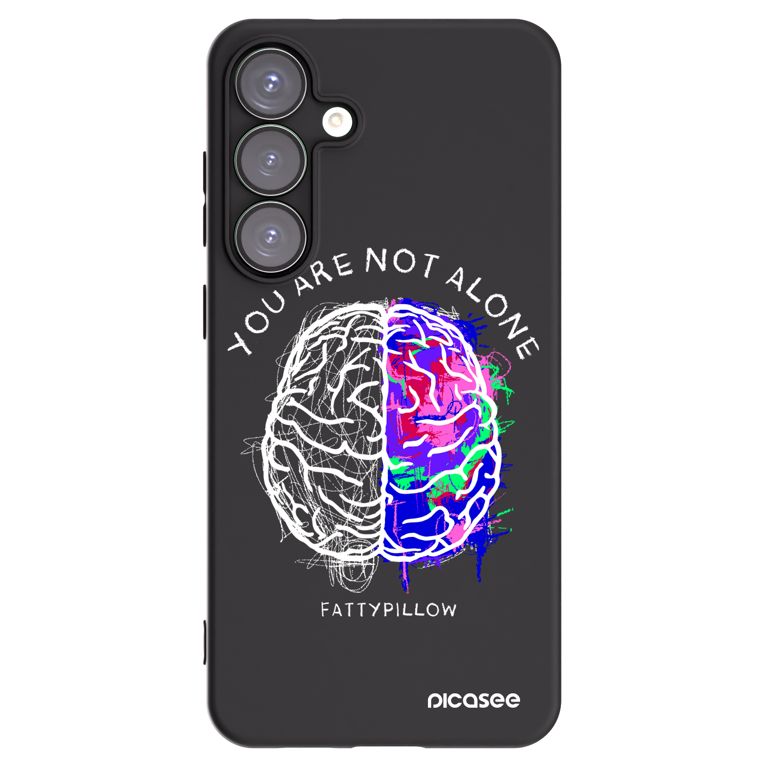 Picasee silikonový černý obal pro Samsung Galaxy S25+ 5G - Brain - White