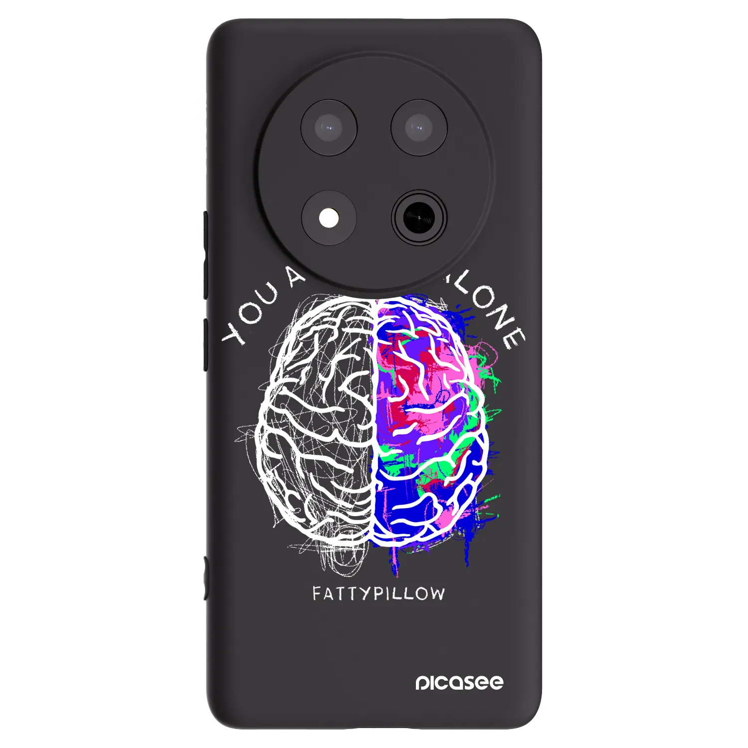 Picasee silikonový černý obal pro Honor Magic7 Lite 5G - Brain - White