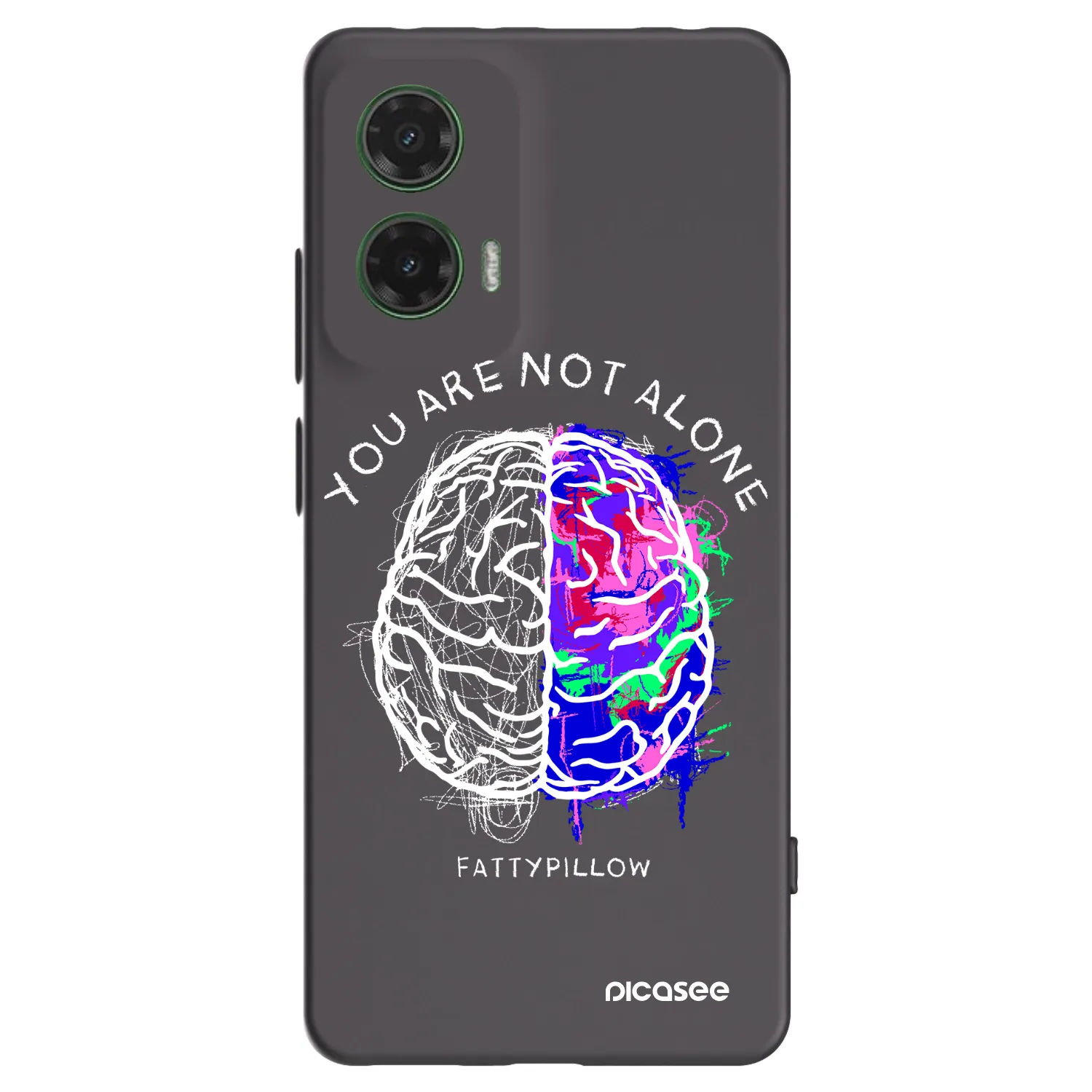 Picasee silikonový černý obal pro Motorola Moto G35 5G - Brain - White