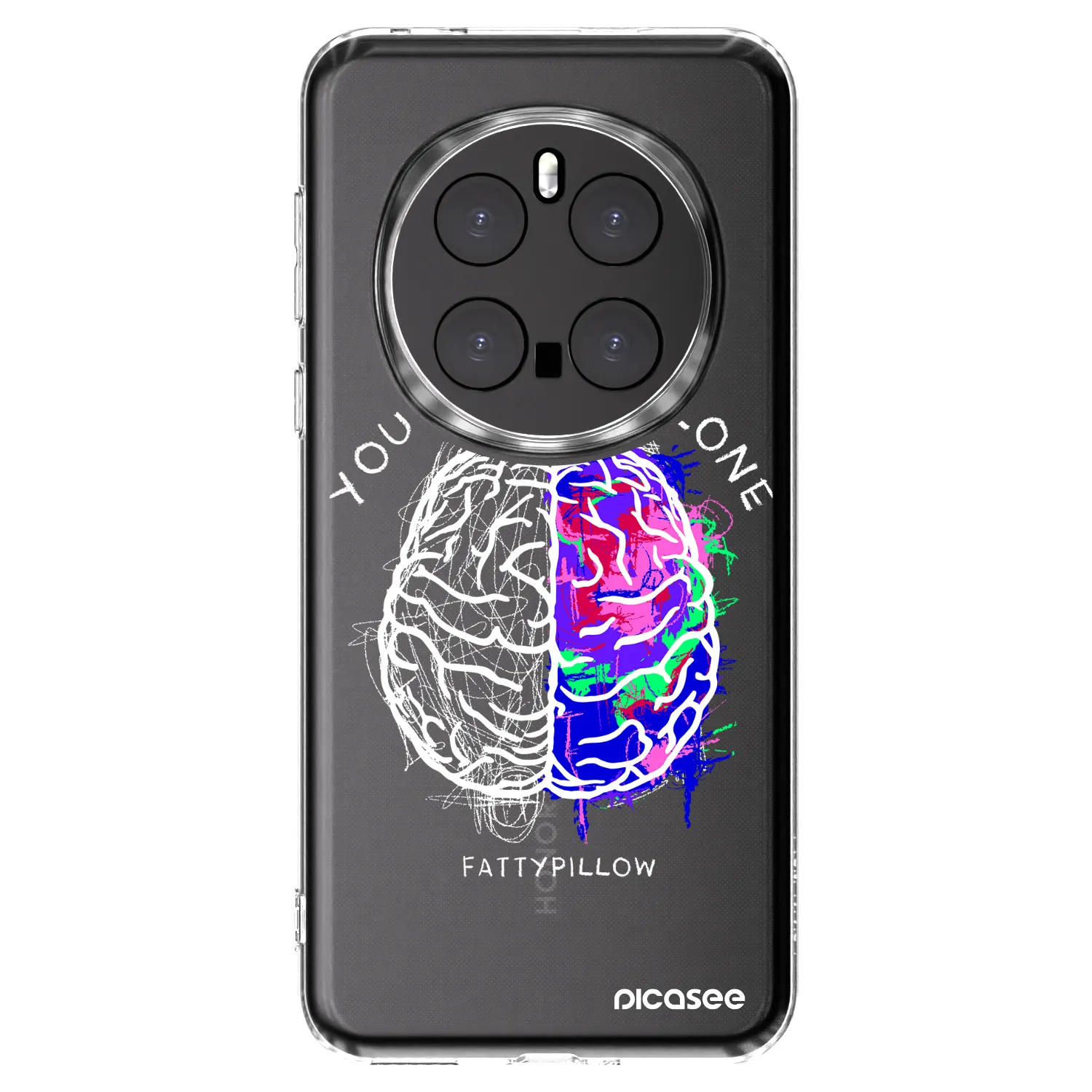 Picasee silikonový průhledný obal pro Honor Magic7 Pro 5G - Brain - White