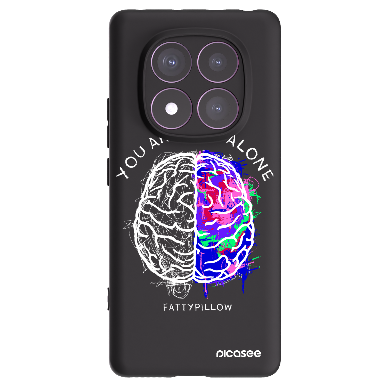 Picasee silikonový černý obal pro Xiaomi Redmi Note 14 Pro 4G - Brain - White