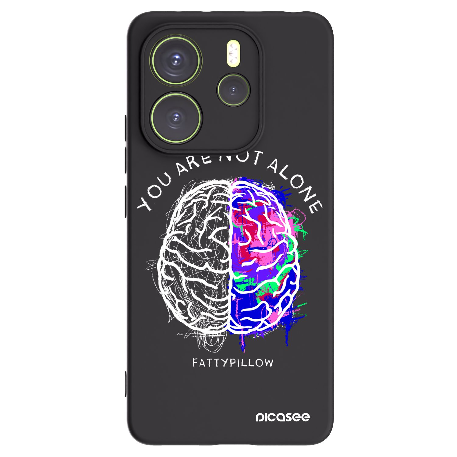 Picasee silikonový černý obal pro Xiaomi Redmi Note 14 4G - Brain - White