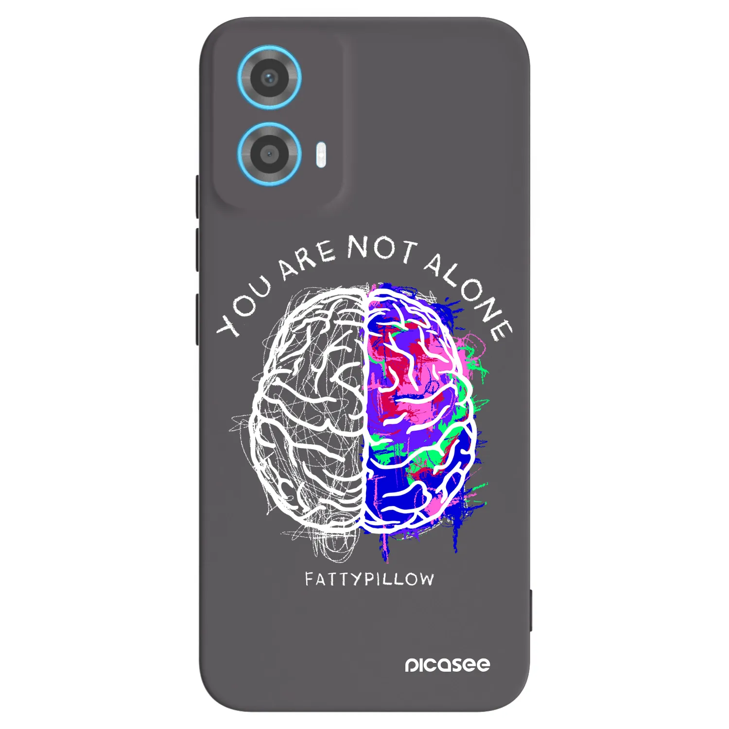 Picasee silikonový černý obal pro Motorola Moto G34 5G - Brain - White