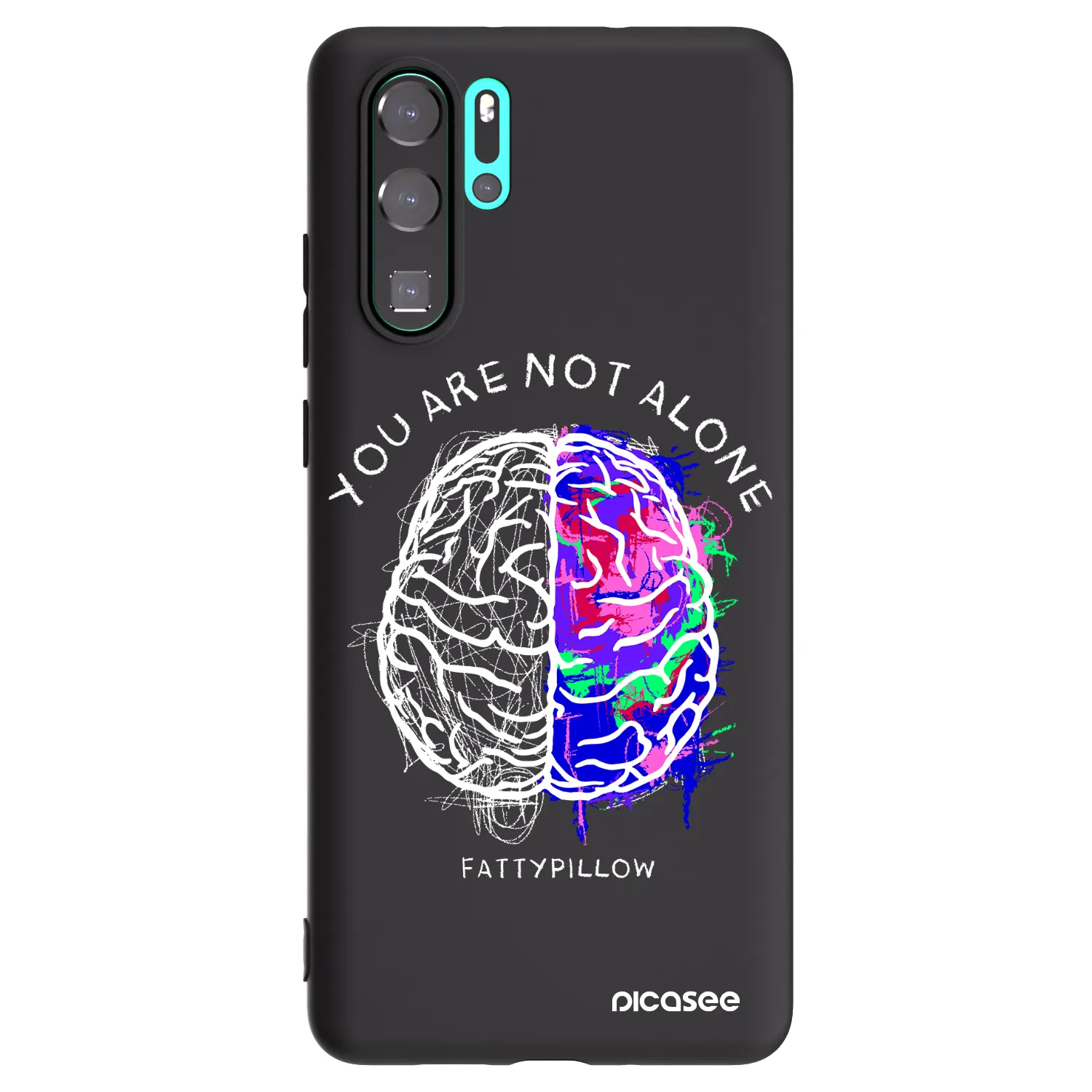 Picasee silikonový černý obal pro Huawei P30 Pro - Brain - White