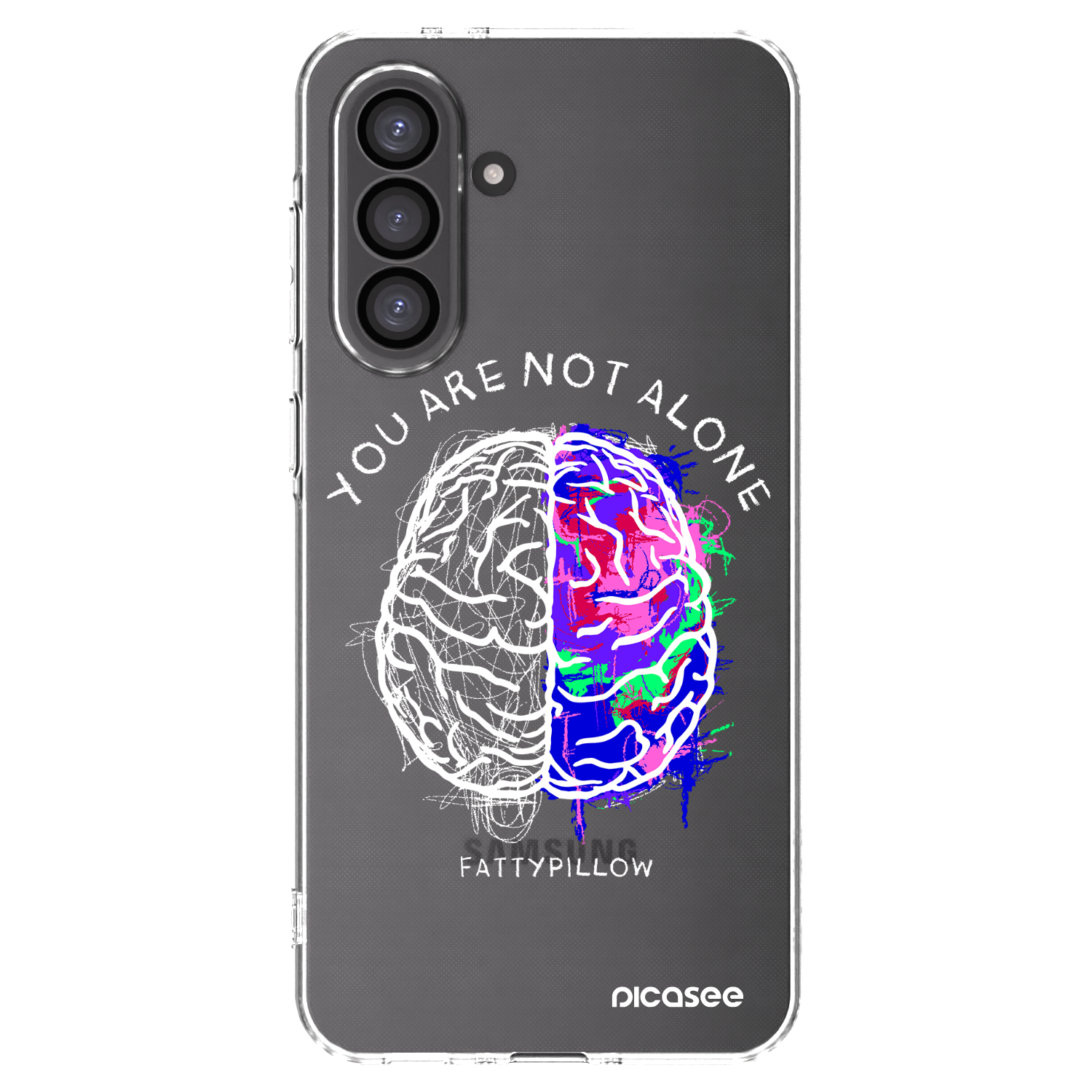 Picasee silikonový průhledný obal pro Samsung Galaxy A36 5G - Brain - White