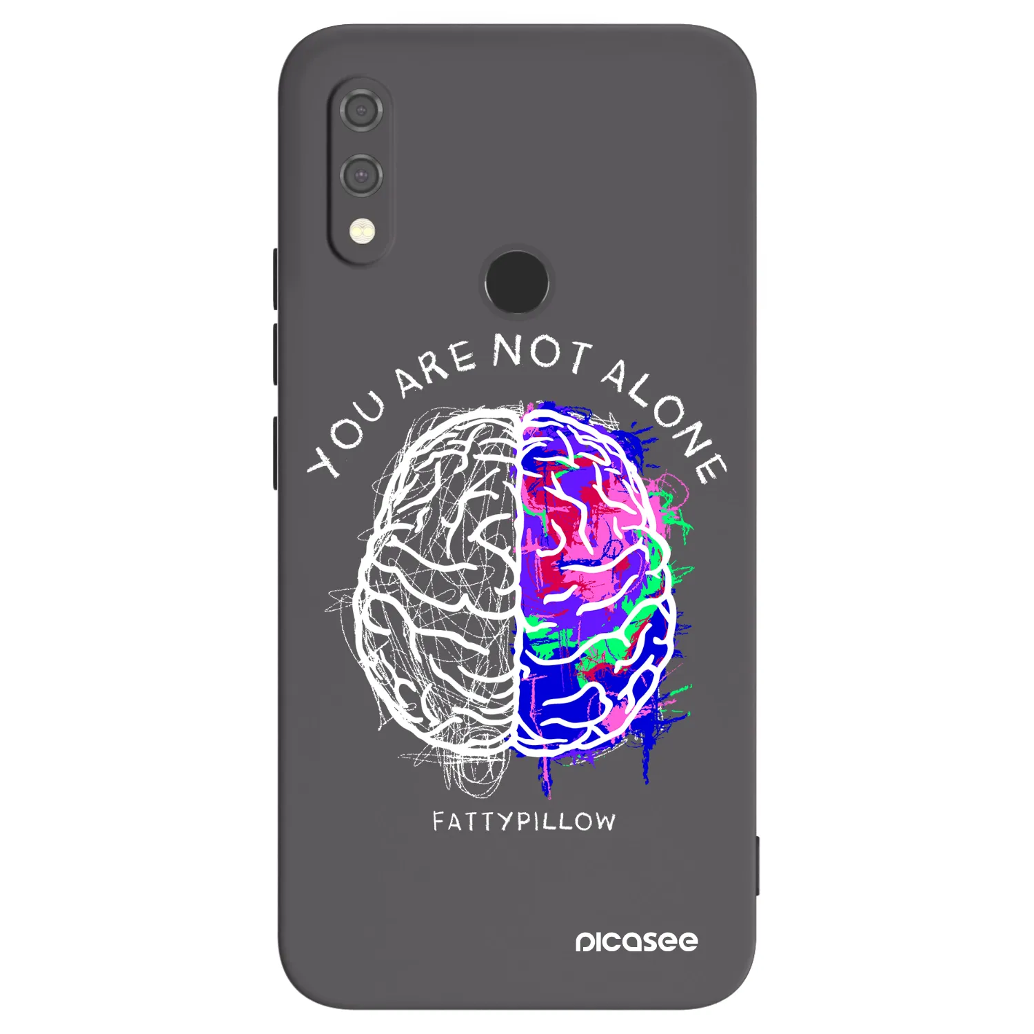 Picasee silikonový černý obal pro Xiaomi Redmi Note 7 - Brain - White