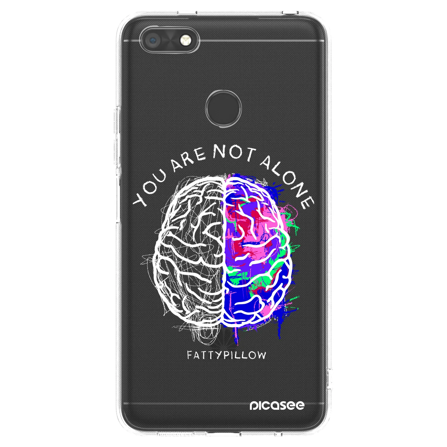 Picasee silikonový průhledný obal pro Huawei P9 Lite Mini - Brain - White