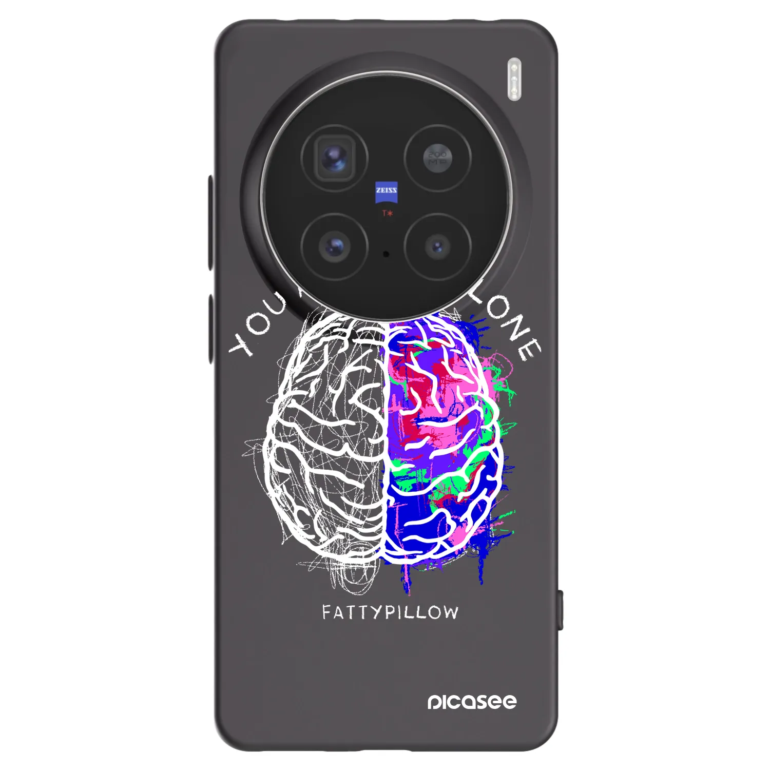 Picasee silikonový černý obal pro Vivo X200 Pro - Brain - White