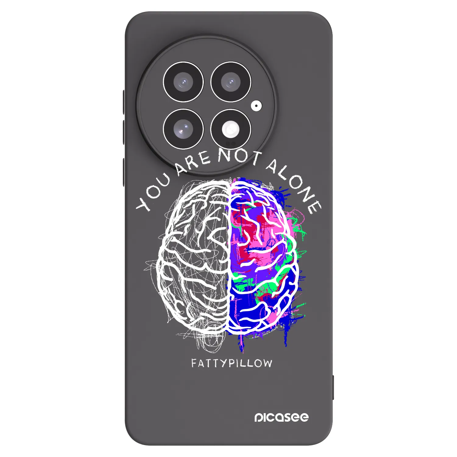 Picasee silikonový černý obal pro OnePlus 13 5G - Brain - White