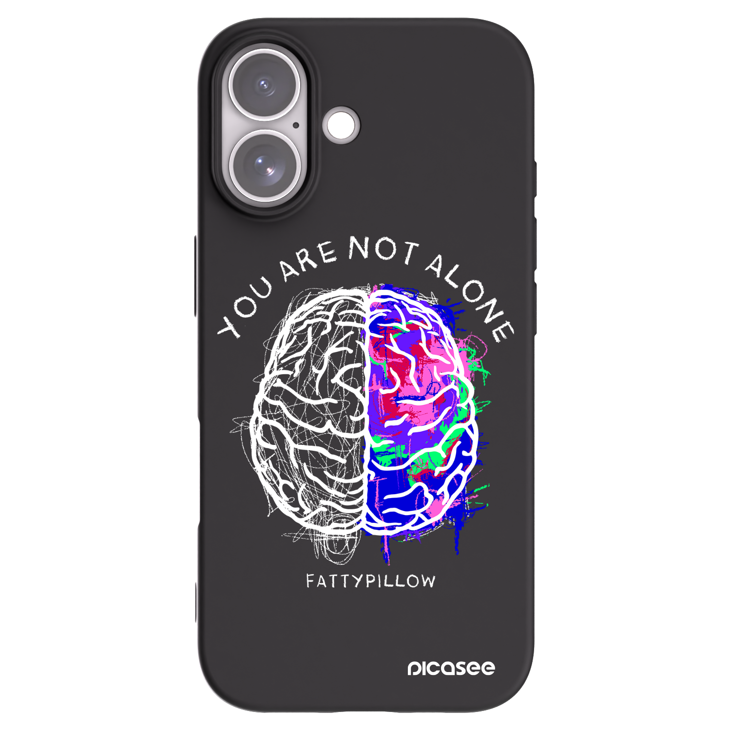 Picasee silikonový černý obal pro Apple iPhone 17 - Brain - White