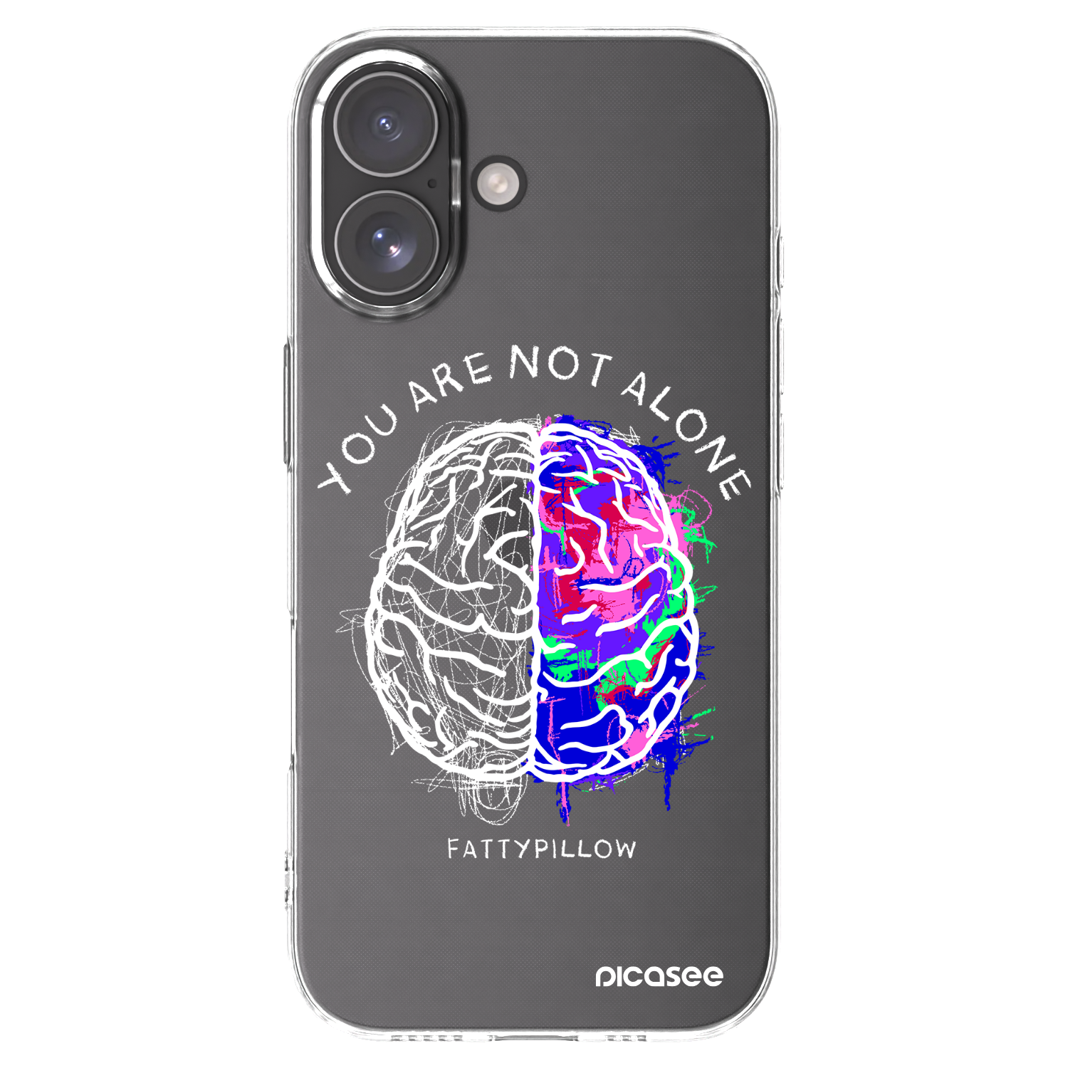 Picasee silikonový průhledný obal pro Apple iPhone 17 - Brain - White