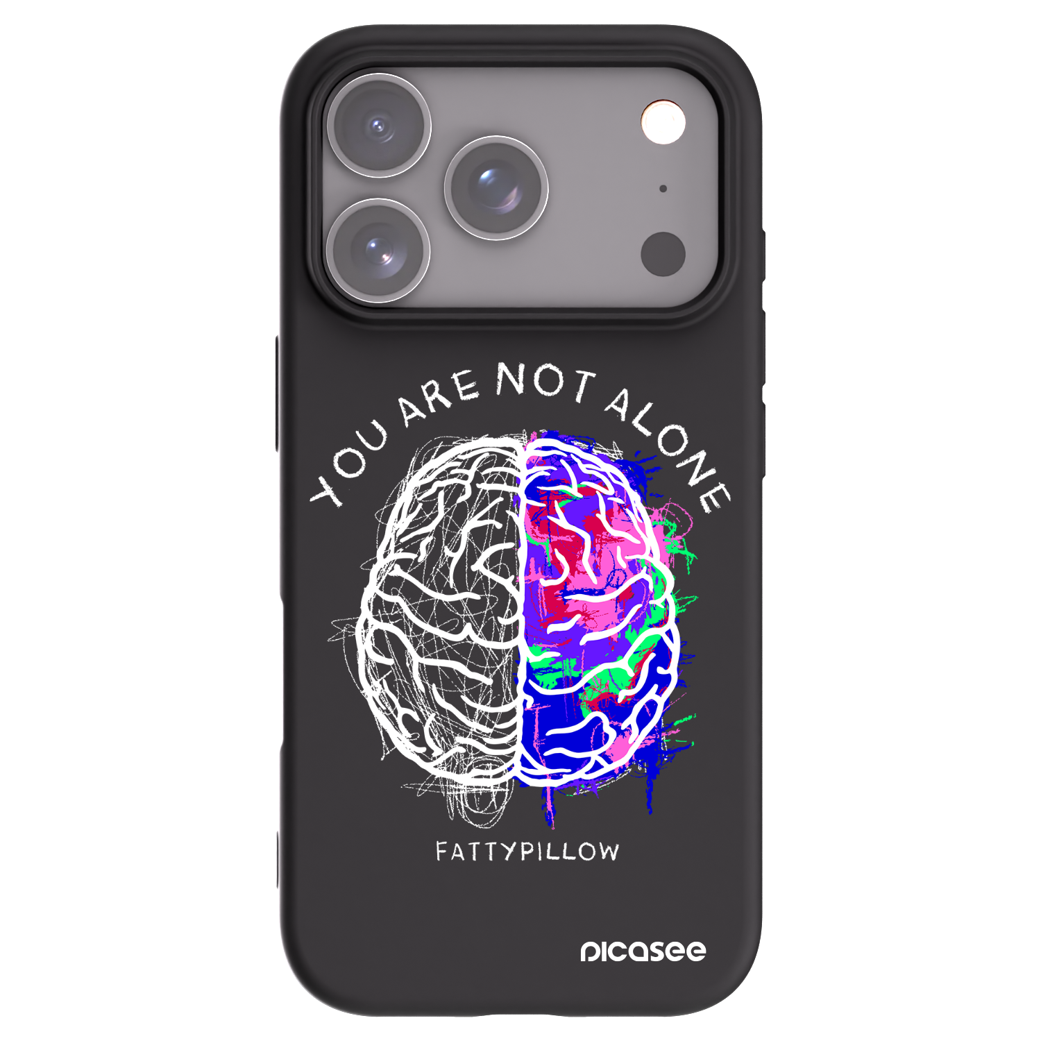 Picasee silikonový černý obal pro Apple iPhone 17 Pro - Brain - White