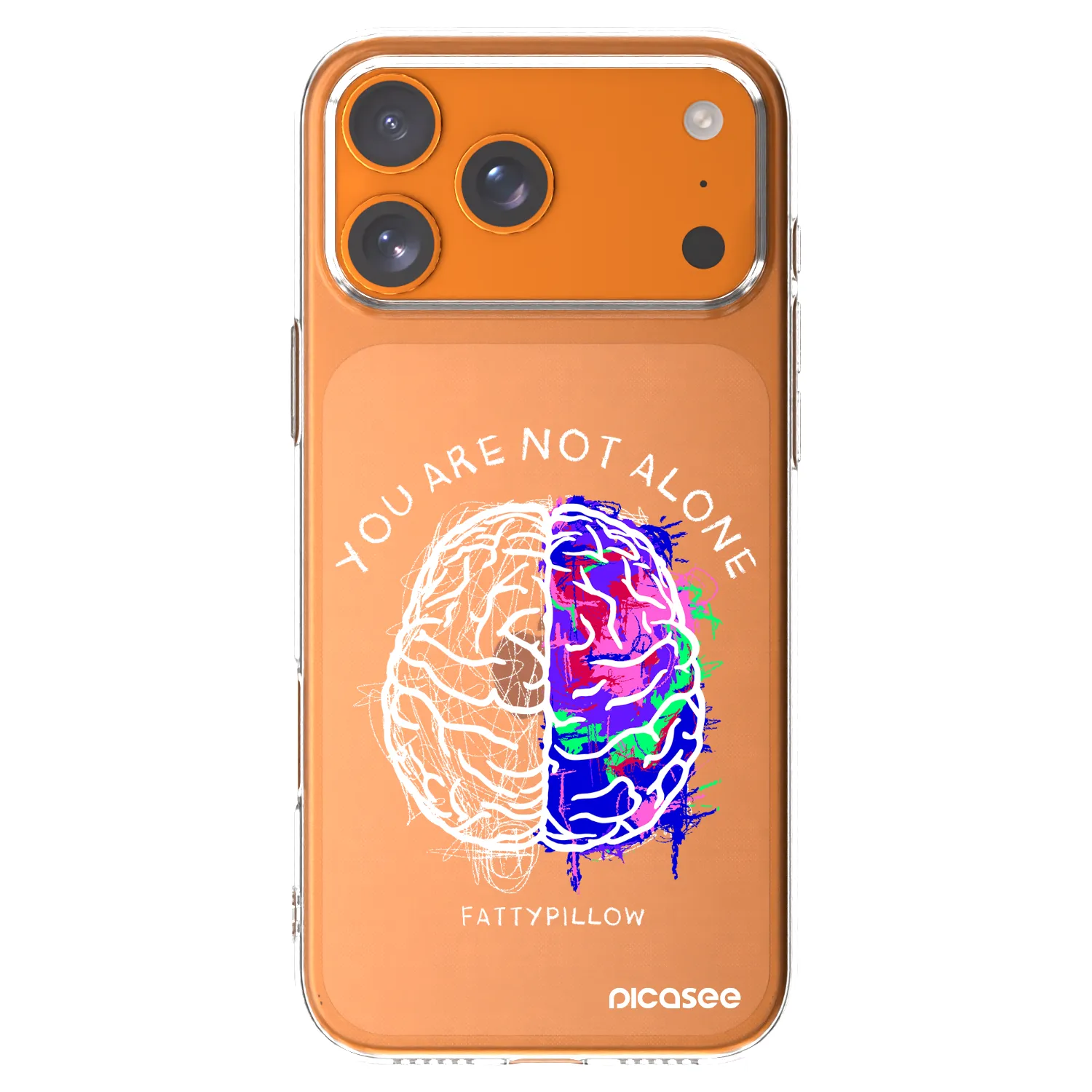 Picasee silikonový průhledný obal pro Apple iPhone 17 Pro Max - Brain - White
