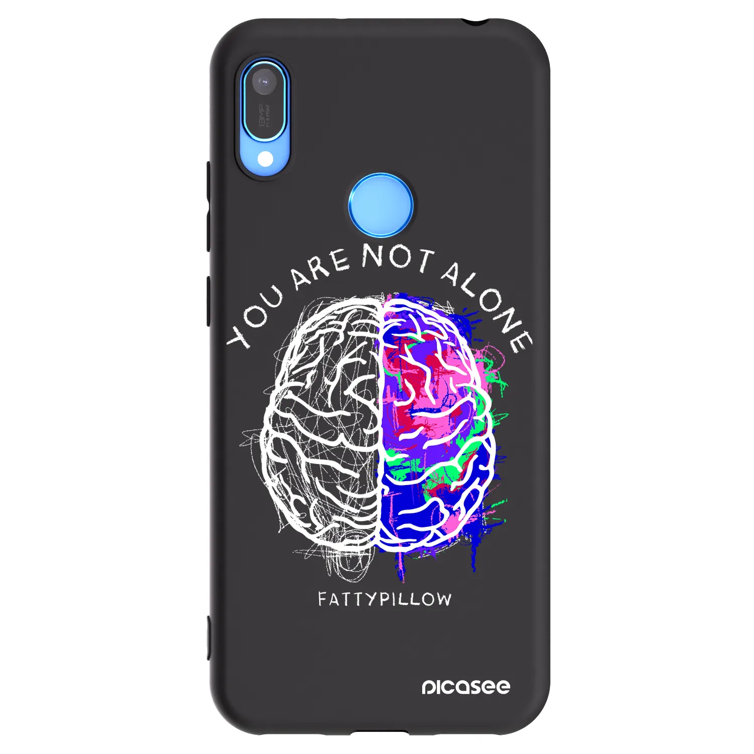 Picasee silikonový černý obal pro Huawei Y6 2019 - Brain - White